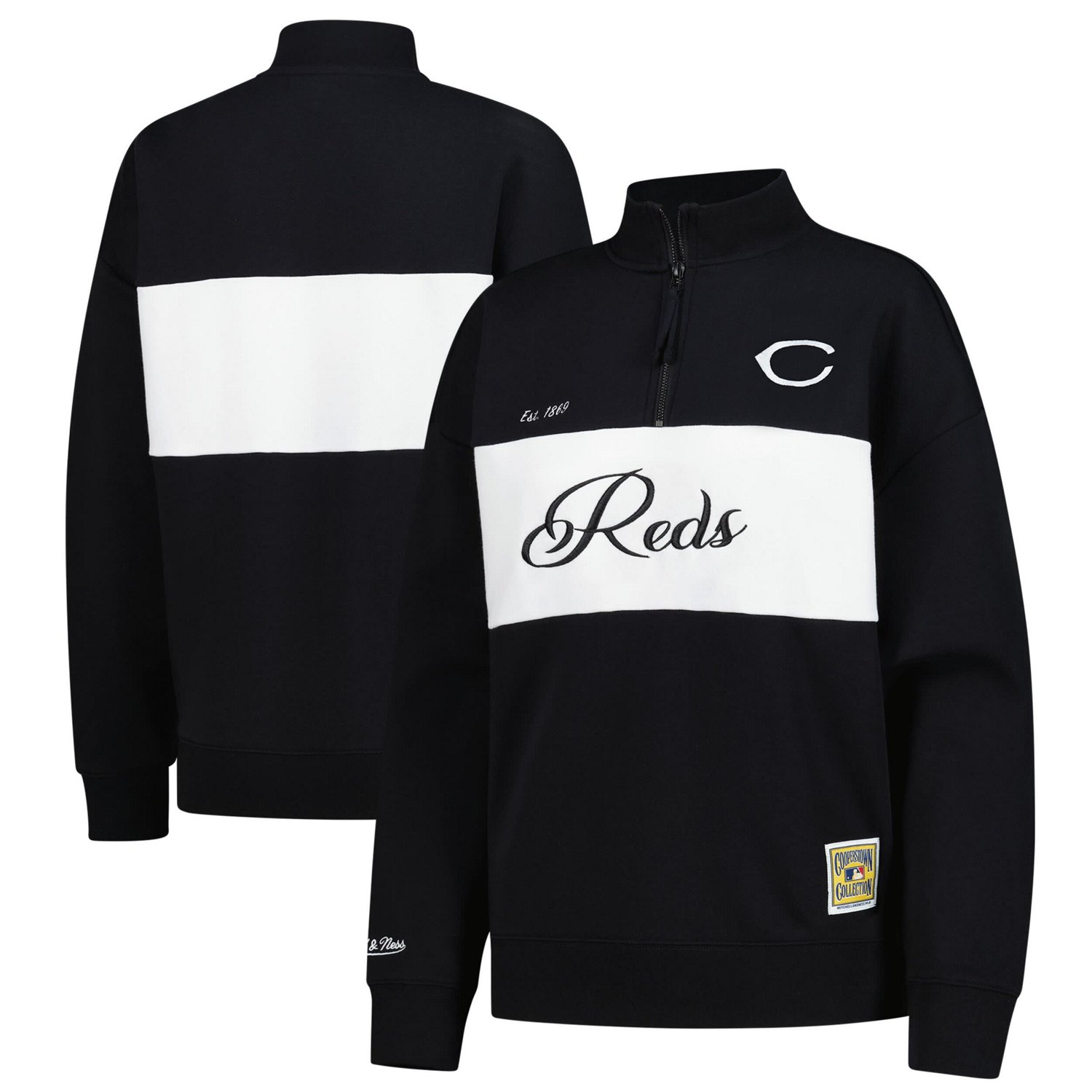 Mitchell  Ness Cincinnati Reds Quarter-Zip Pullover Top