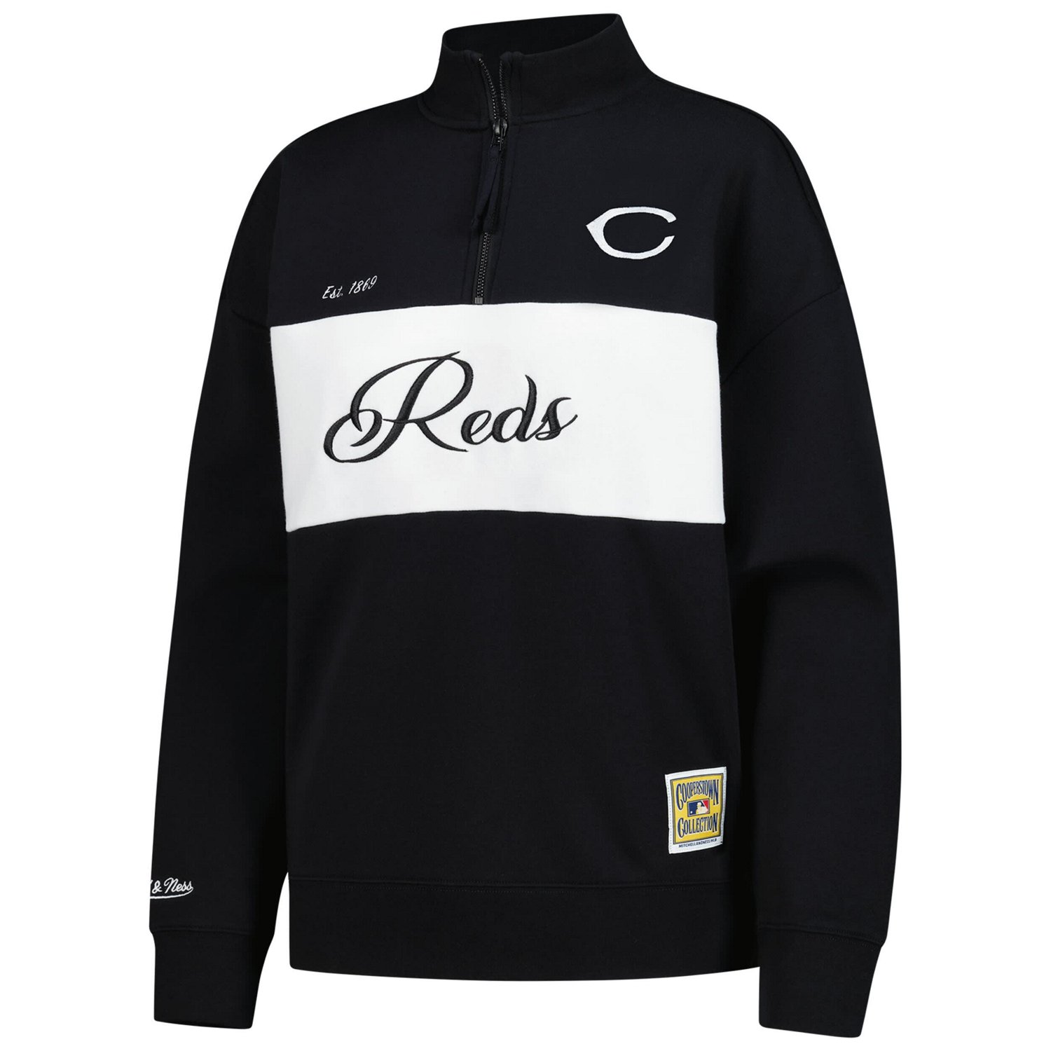 Mitchell  Ness Cincinnati Reds Quarter-Zip Pullover Top - view number 2