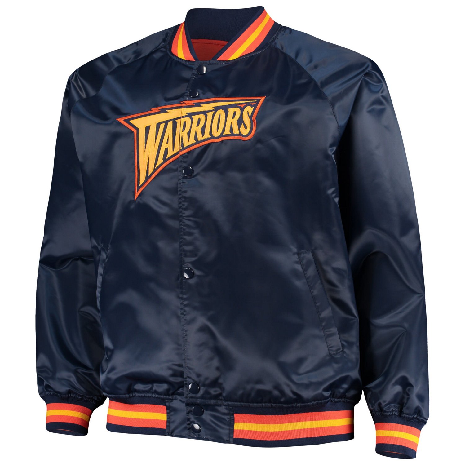 Mitchell  Ness Golden State Warriors Big  Tall Hardwood Classics Raglan Satin Full-Snap Jacket - view number 2