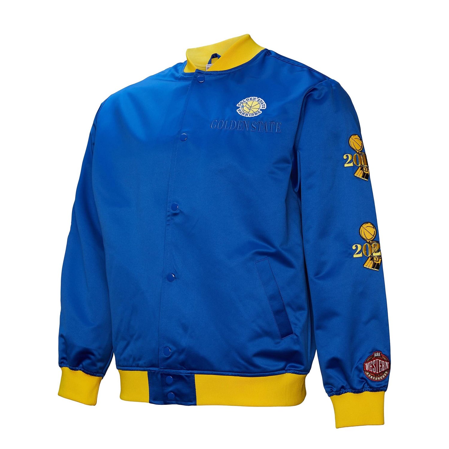 Mitchell  Ness Golden State Warriors Hardwood Classics Team OG 30 Lightweight Satin Full-Snap Jacket
