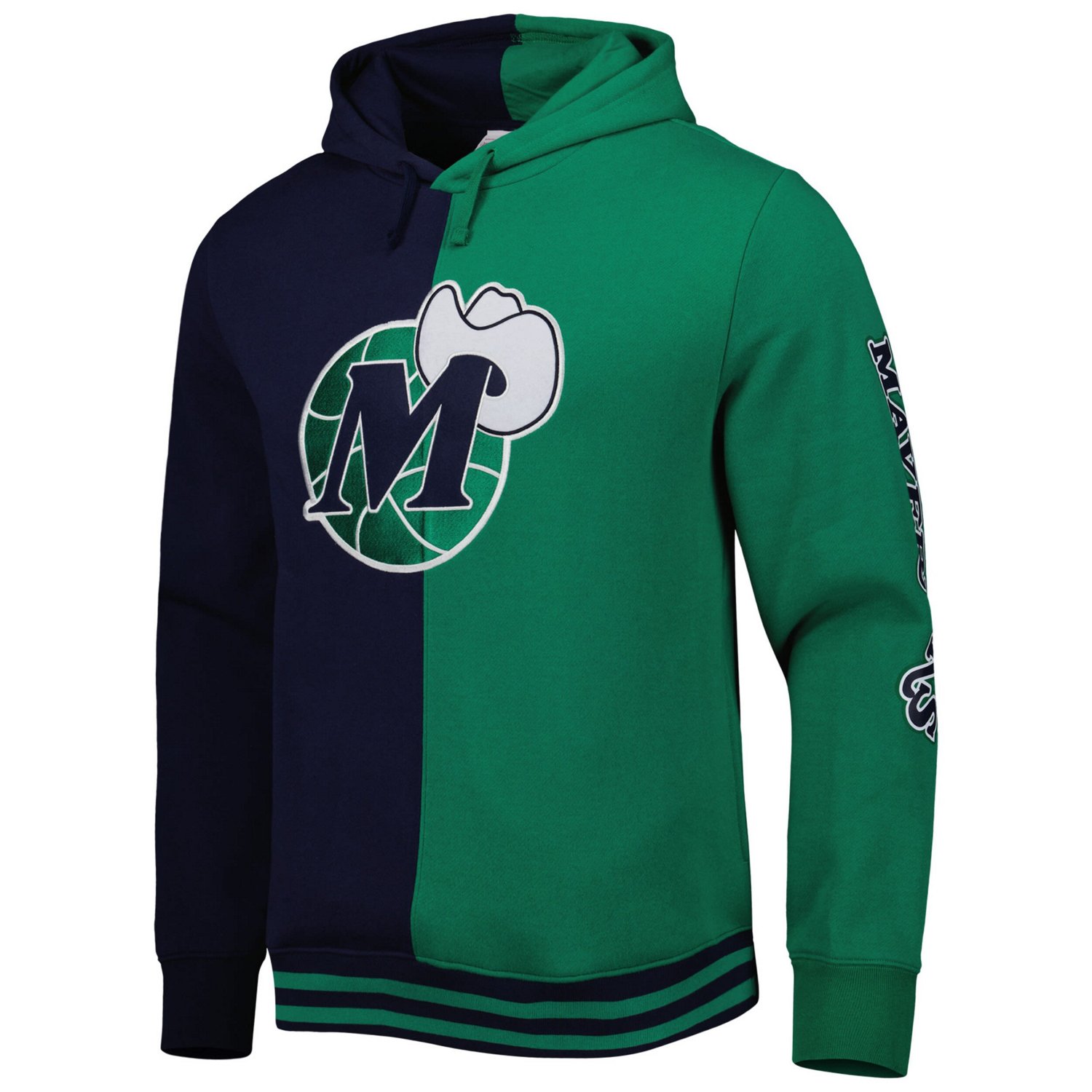 Mitchell  Ness Green Dallas Mavericks Hardwood Classics Split Pullover Hoodie
