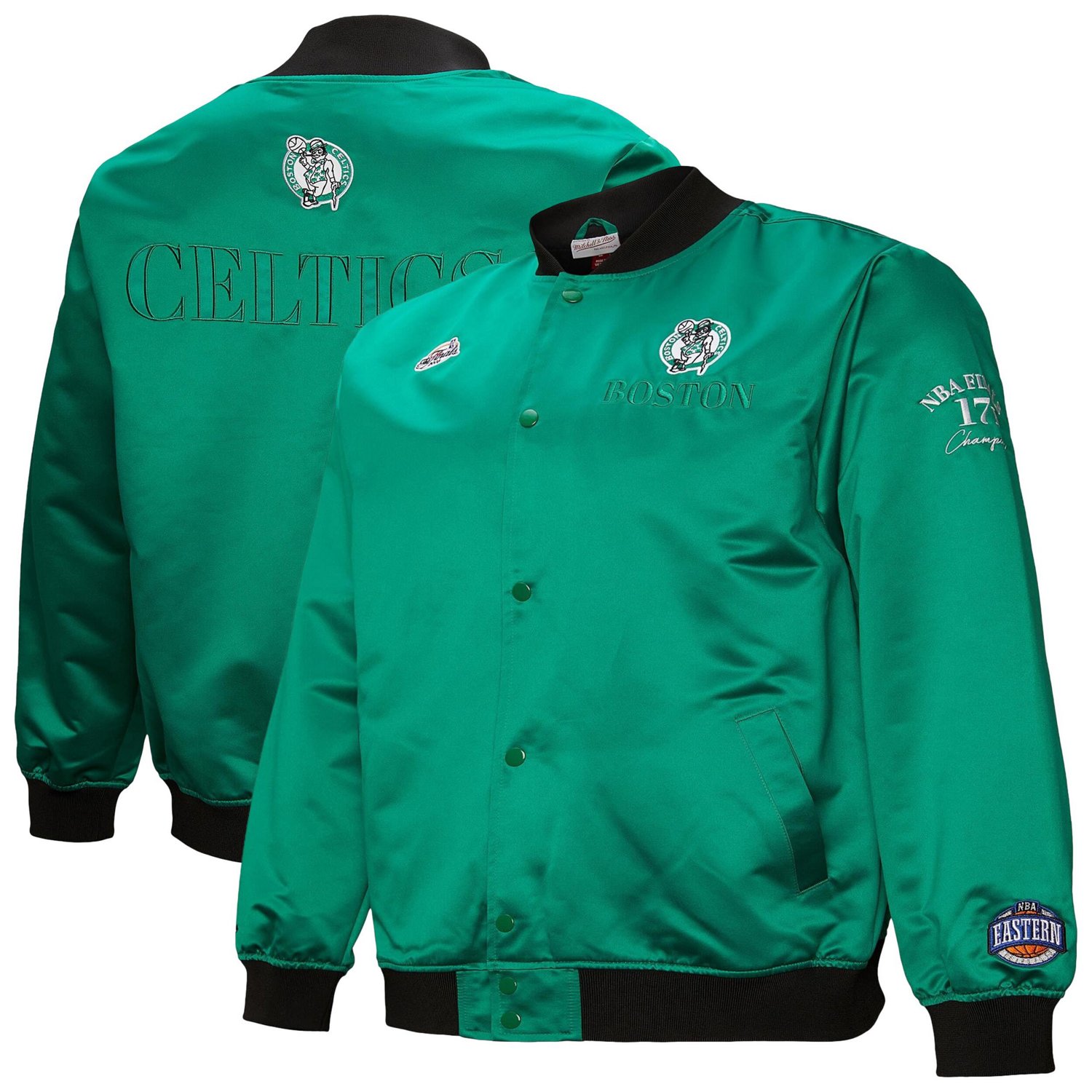 Mitchell  Ness Kelly Boston Celtics Hardwood Classics Team OG 30 Lightweight Satin Full-Snap Jacket