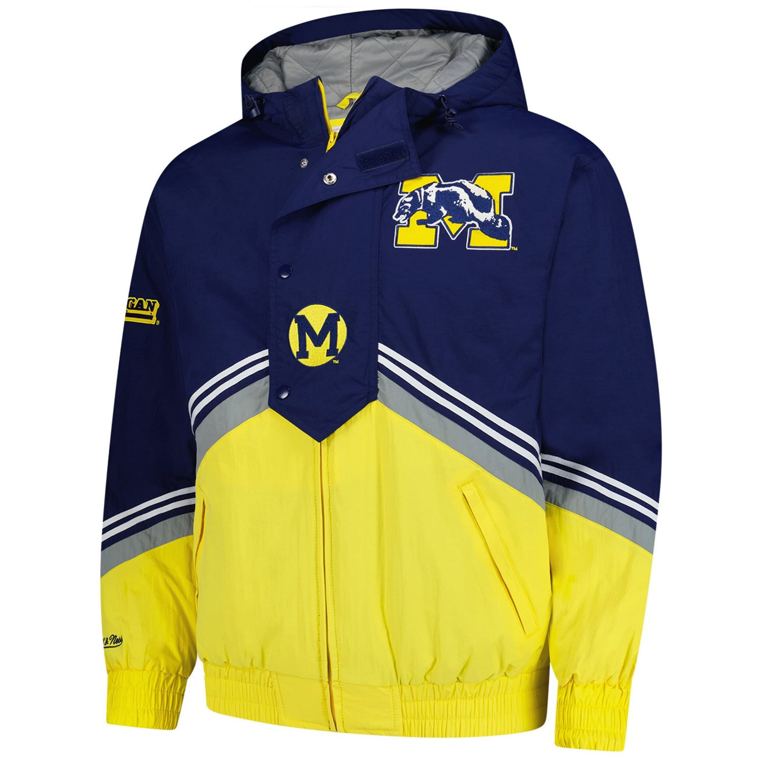 Mitchell  Ness Maize Michigan Wolverines Throw It Back Retro Full-Zip Windbreaker Jacket