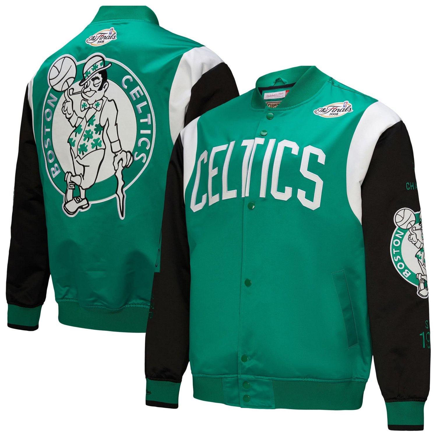 Mitchell & Ness Men’s Boston Celtics Vintage Team Origins Satin Full-Snap Jacket