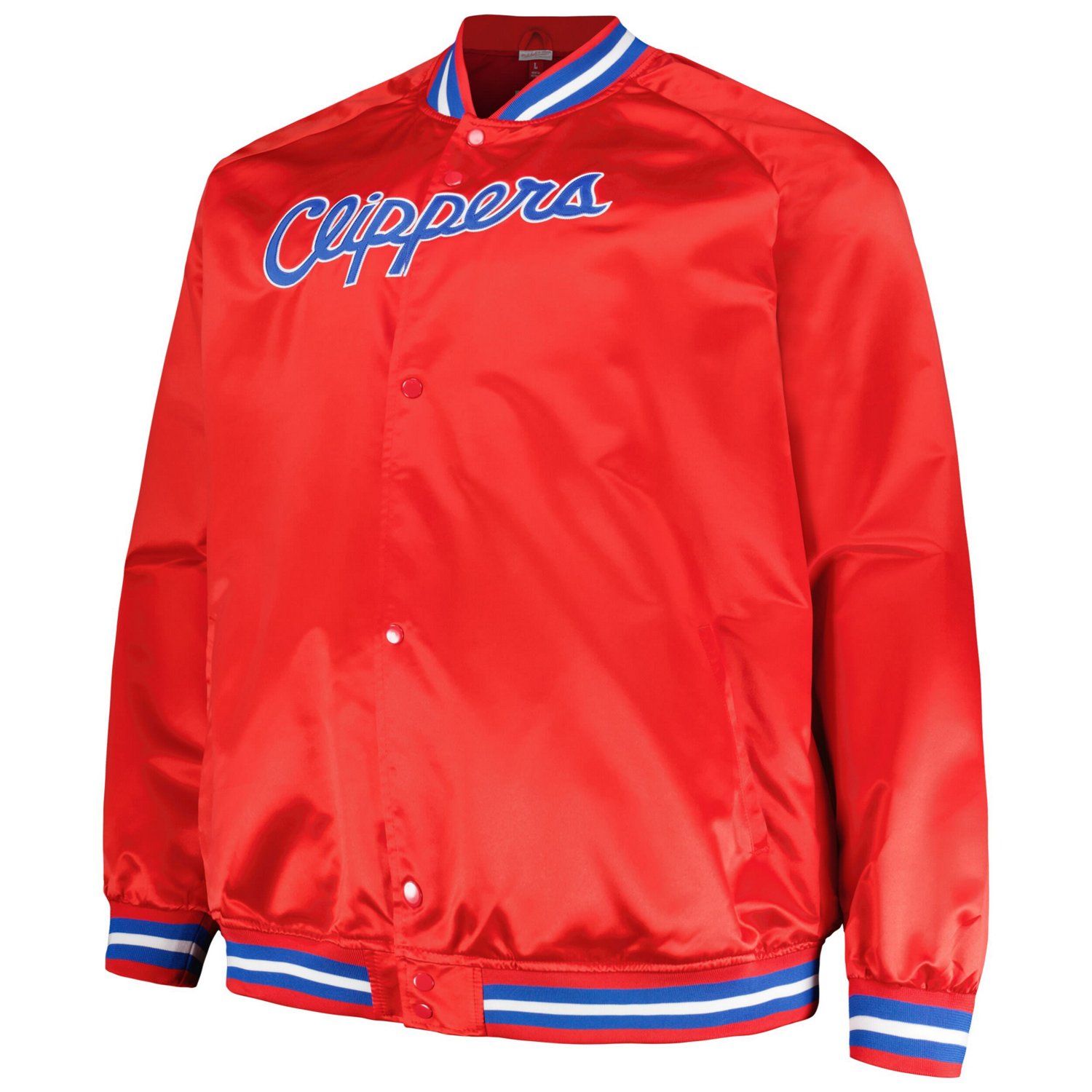 Mitchell & Ness Men’s Los Angeles Clippers Hardwood Classics Throwback Wordmark Raglan Full-Snap Jacket - view number 2
