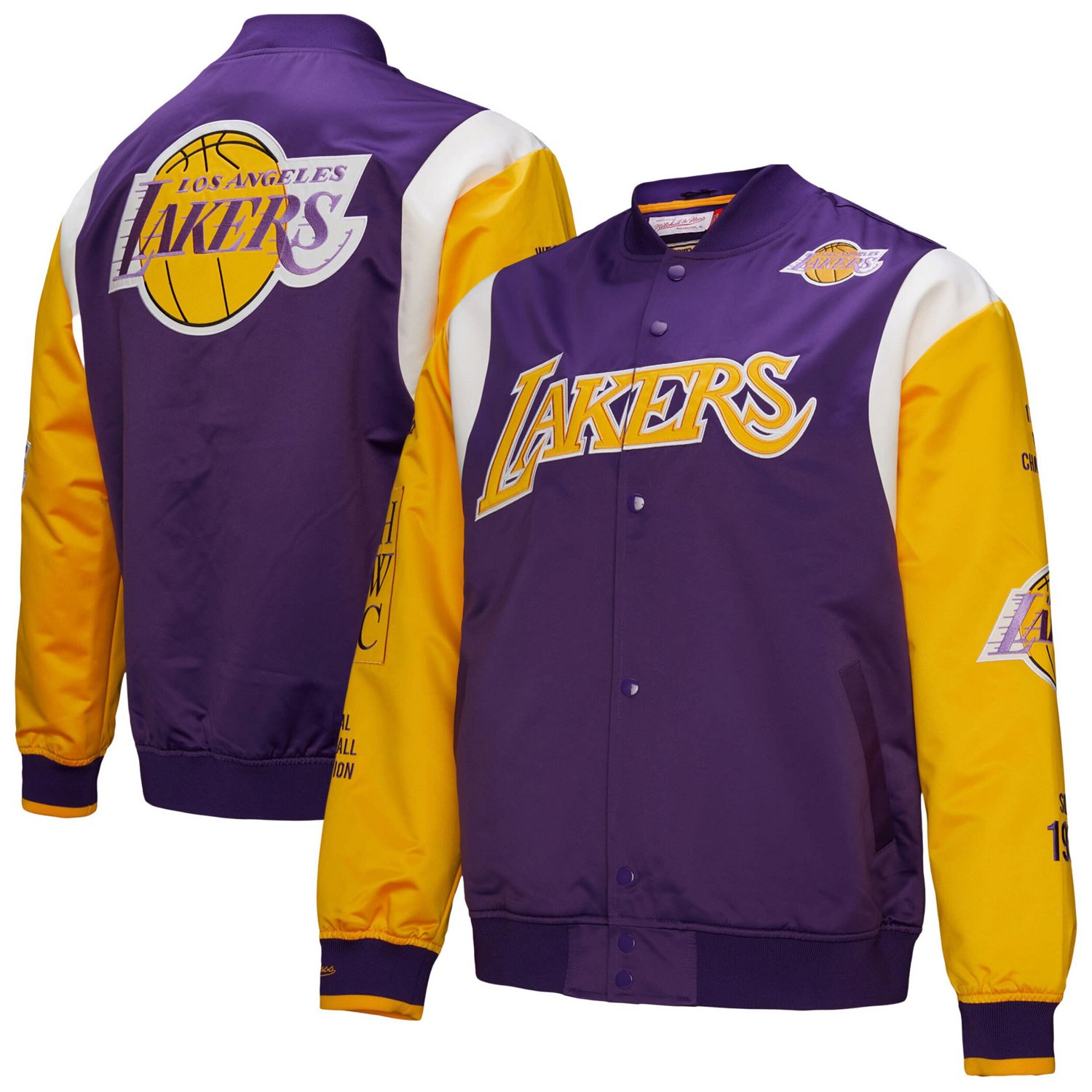 Mitchell & Ness Men’s Los Angeles Lakers Vintage Team Origins Satin Full-Snap Jacket