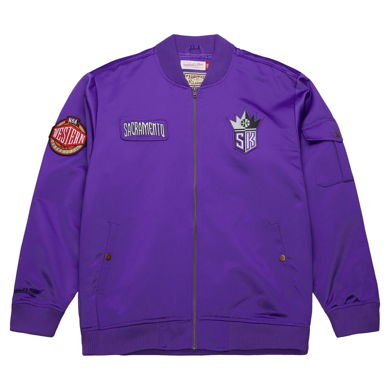 Mitchell & Ness Men's Sacramento Kings Hardwood Classics Nights Team Leader Satin Full Zip Jacket - view number 2