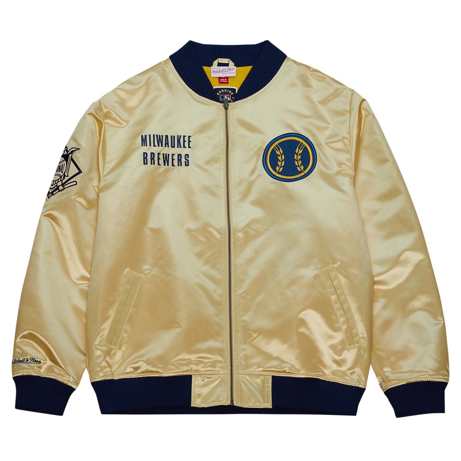 Mitchell  Ness Milwaukee Brewers OG 20 Lightweight Satin Full-Zip Jacket