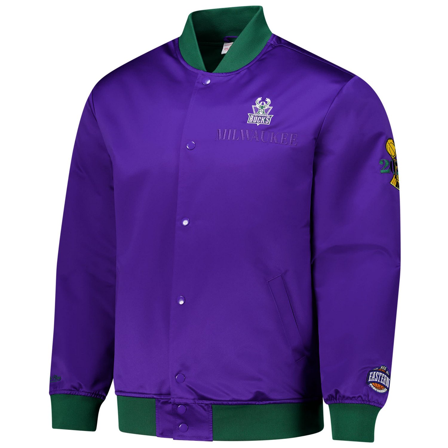 Mitchell  Ness Milwaukee Bucks Hardwood Classics Team OG 30 Lightweight Satin Full-Snap Jacket                                   - view number 2