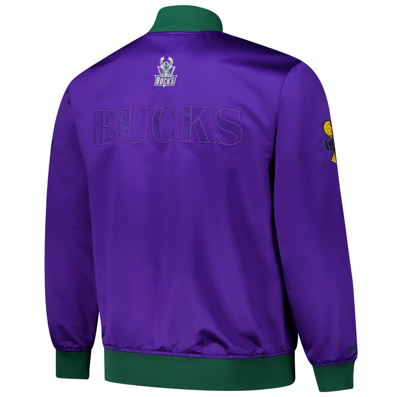 Mitchell  Ness Milwaukee Bucks Hardwood Classics Team OG 30 Lightweight Satin Full-Snap Jacket                                   - view number 3
