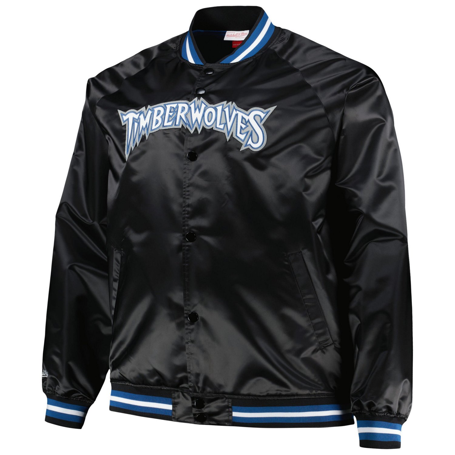 Mitchell  Ness Minnesota Timberwolves Big  Tall Hardwood Classics Wordmark Satin Raglan Full-Zip Jacket                          - view number 2