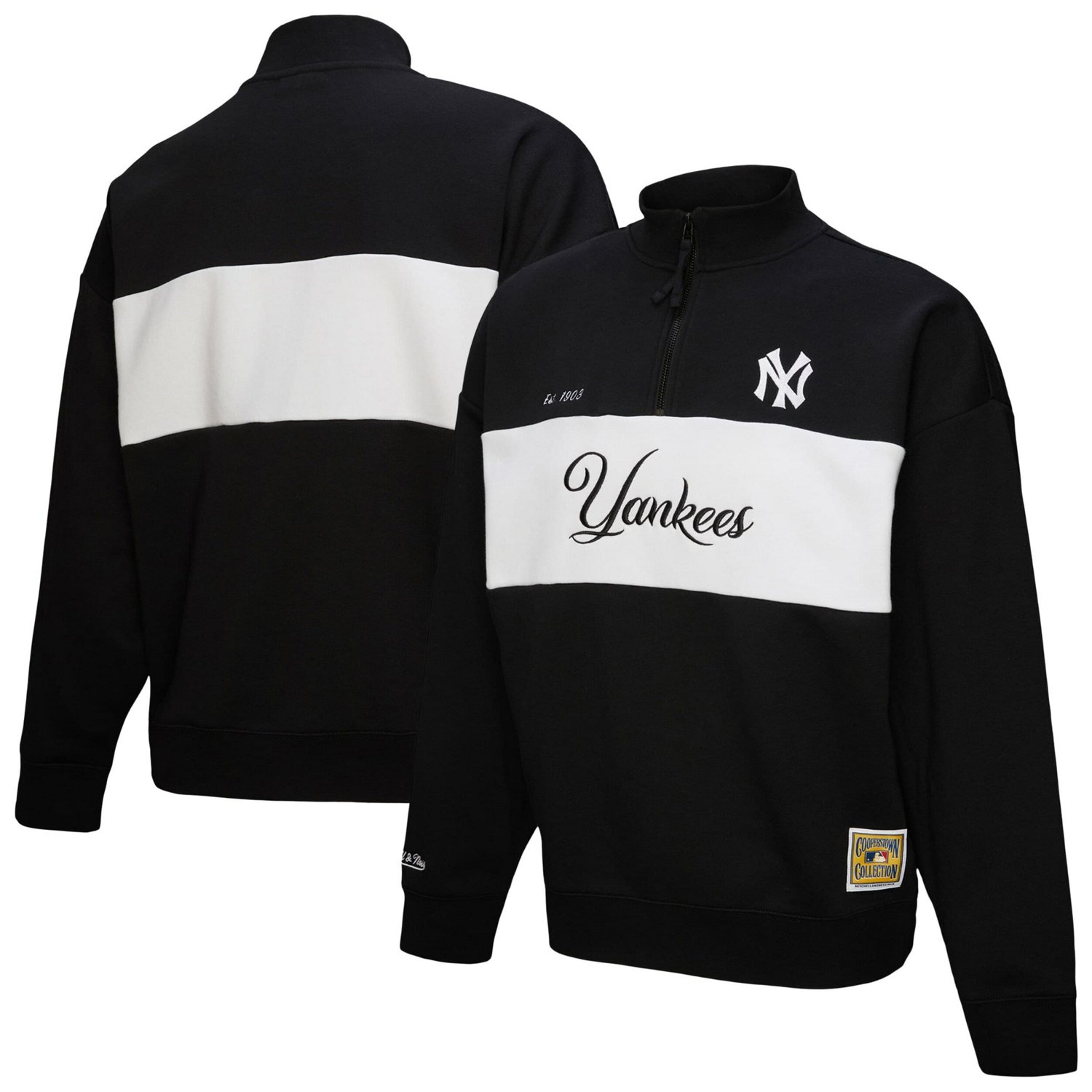 Mitchell  Ness New York Yankees Quarter-Zip Pullover Top
