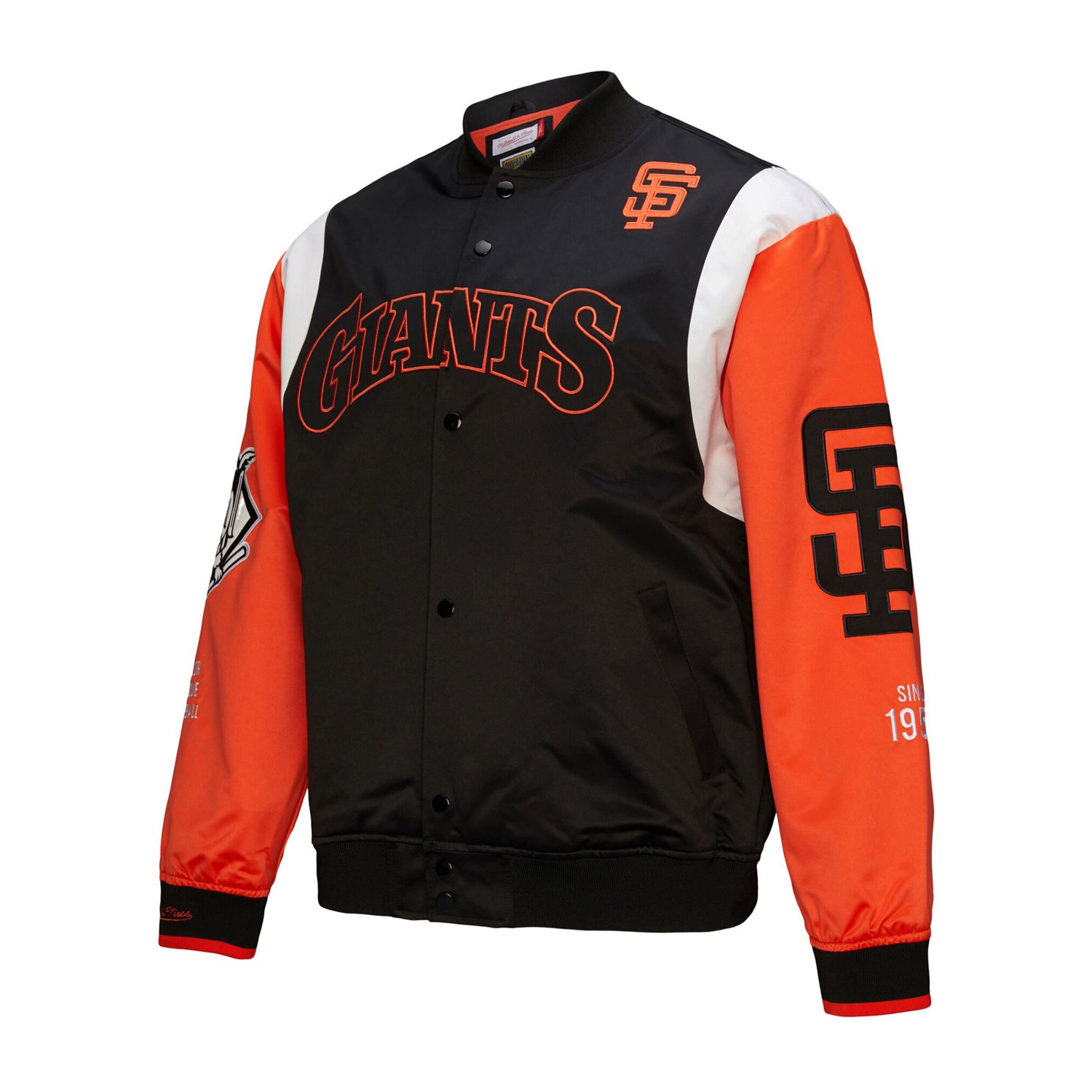 Mitchell  Ness Orange San Francisco Giants Cooperstown Collection Team Origins Satin Full-Snap Jacket - view number 2