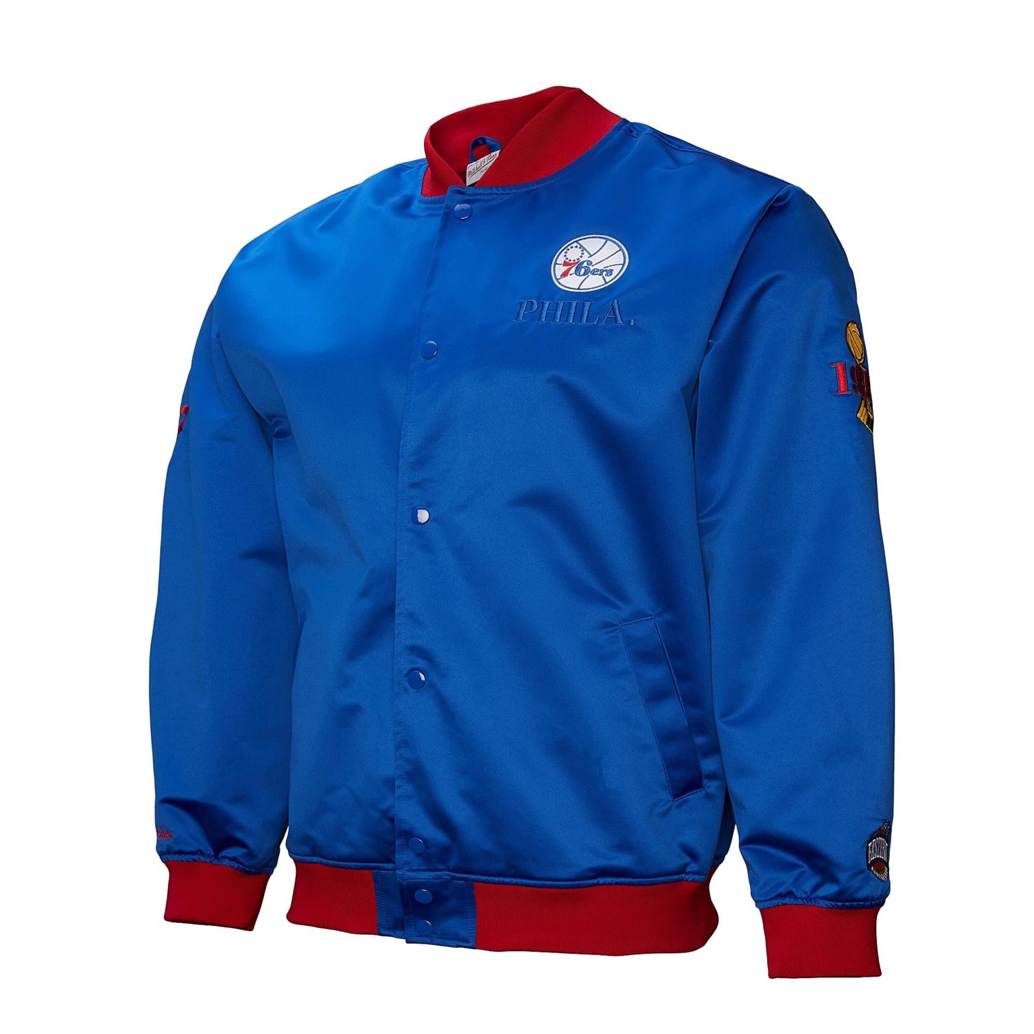Mitchell  Ness Philadelphia 76ers Hardwood Classics Team OG 30 Lightweight Satin Full-Snap Jacket - view number 2