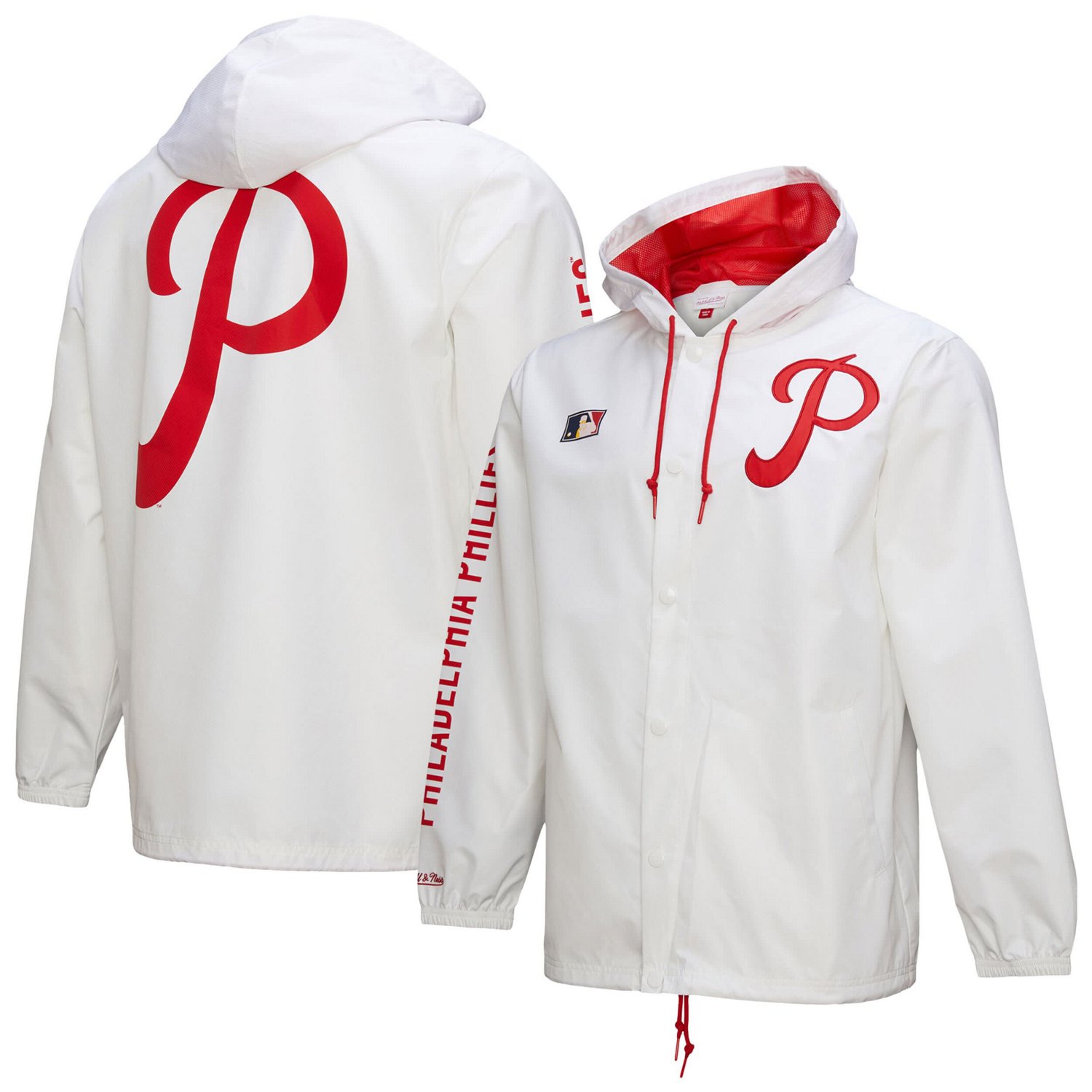 Mitchell  Ness Philadelphia Phillies Vintage Full-Snap Hooded Coaches Jacket