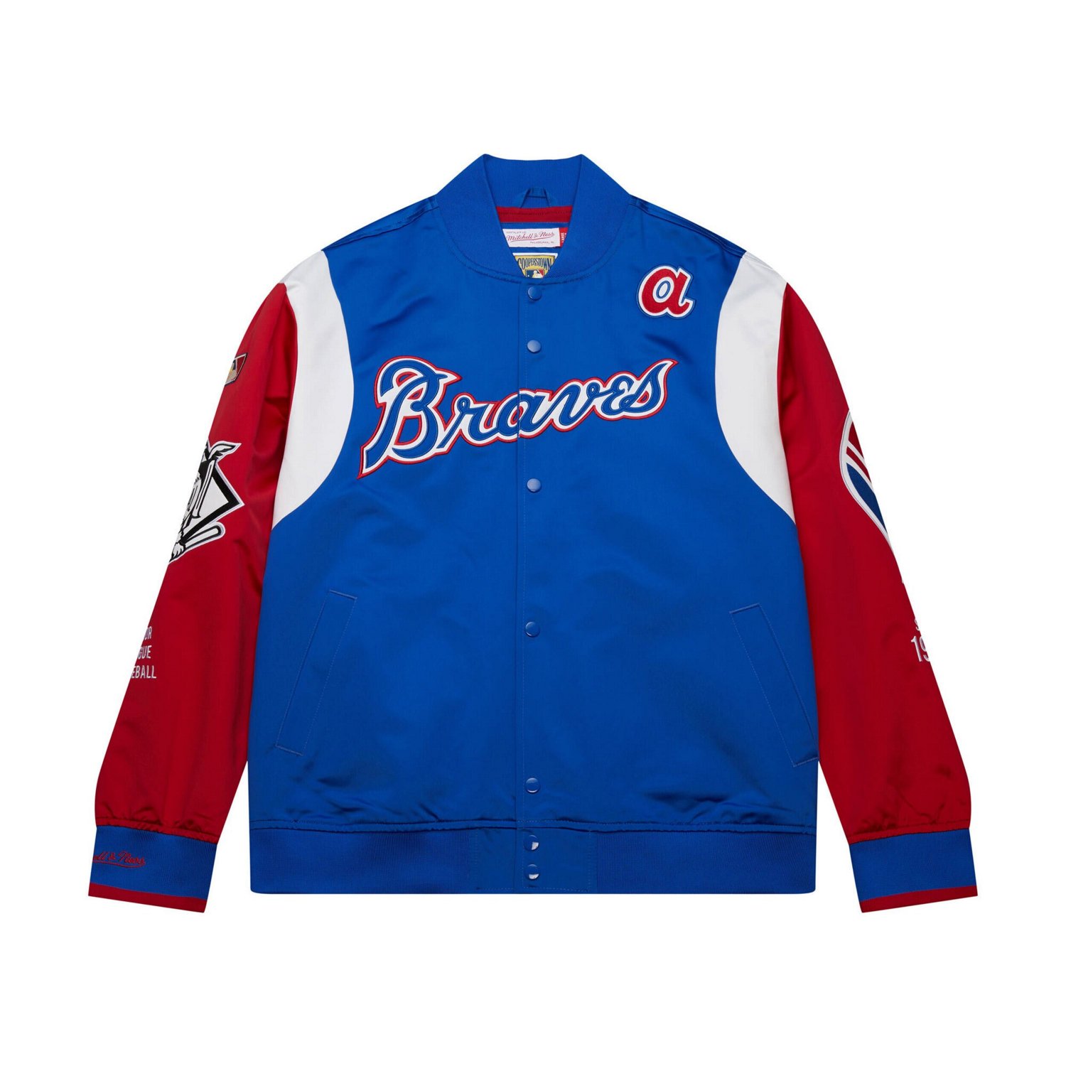 Mitchell  Ness Red Atlanta Braves Cooperstown Collection Team Origins Satin Full-Snap Jacket