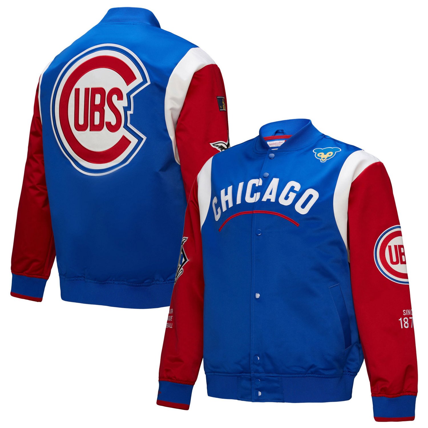 Mitchell  Ness Red Chicago Cubs Cooperstown Collection Team Origins Satin Full-Snap Jacket