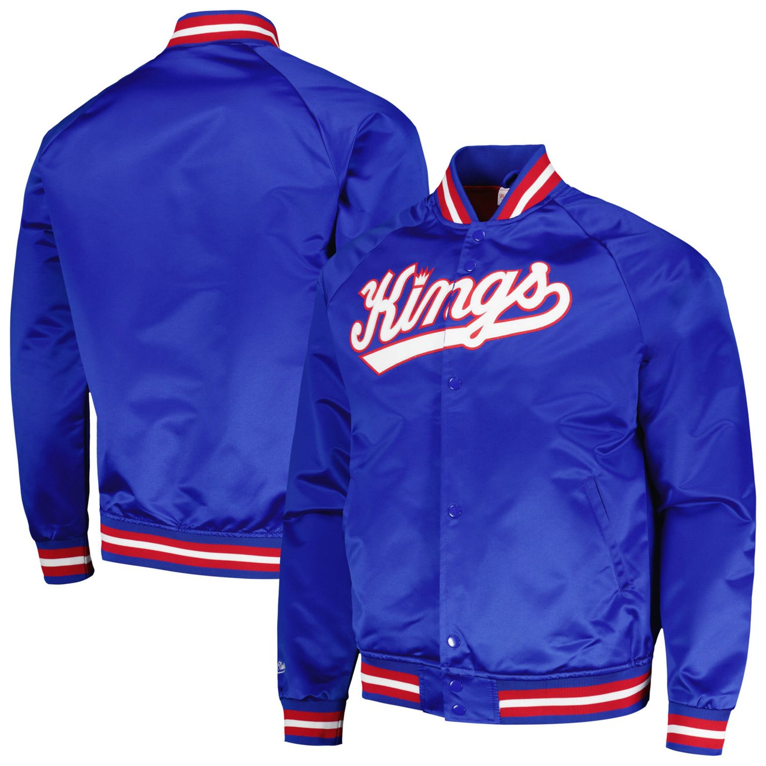 Mitchell  Ness Sacramento Kings Hardwood Classics Throwback Wordmark Raglan Full-Snap Jacket                                     - view number 1
