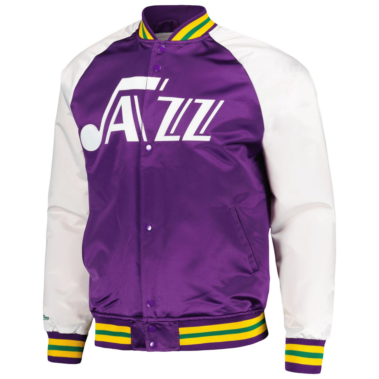 Mitchell  Ness Utah Jazz Double Clutch Satin Raglan Full-Snap Jacket - view number 2