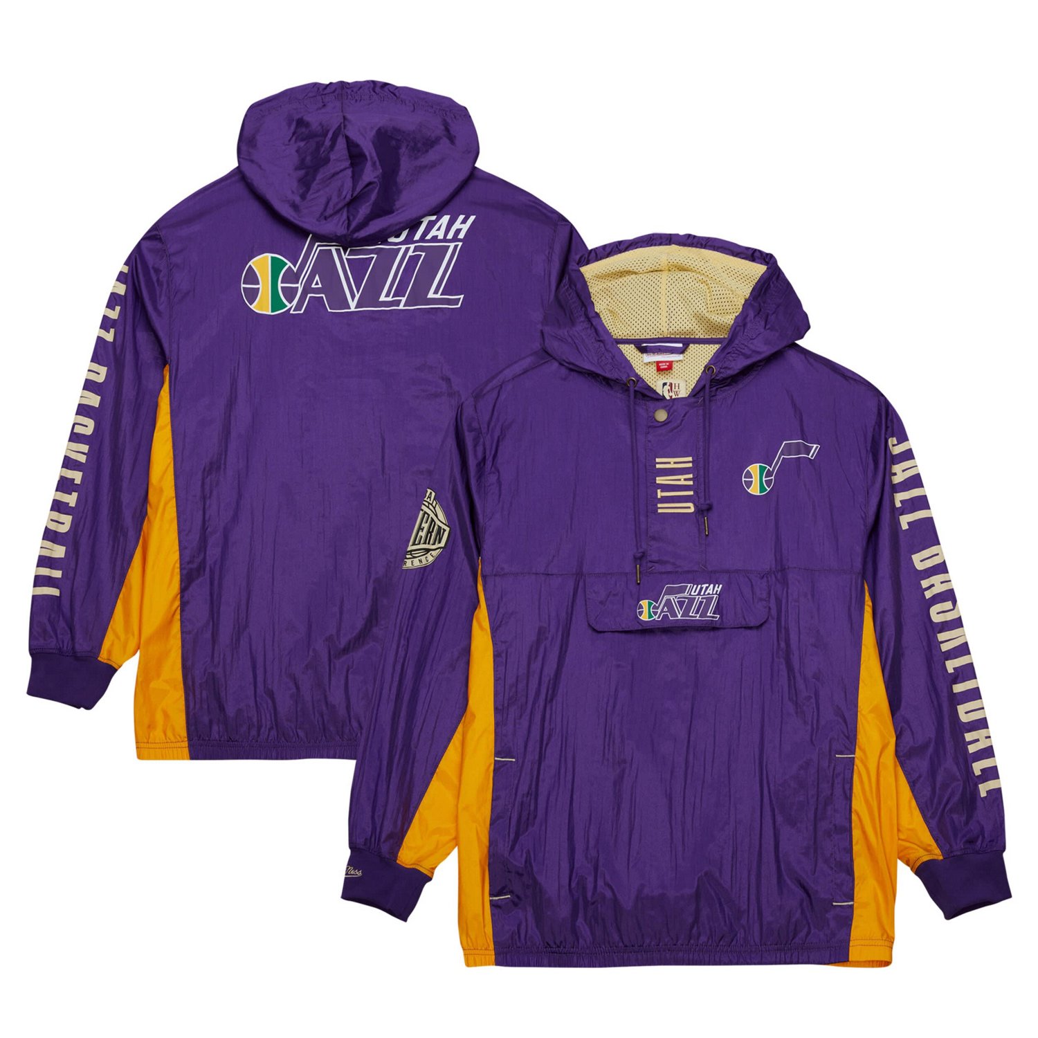Mitchell  Ness Utah Jazz Team OG 20 Vintage Logo Anorak Windbreaker Quarter-Zip Jacket - view number 1