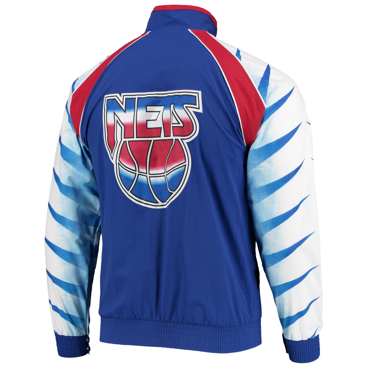 Mitchell Ness New Jersey Nets Hardwood Classics Authentic Warm-Up Raglan Full-Zip Jacket