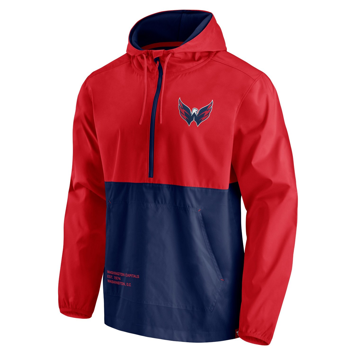 /Navy Washington Capitals Thrill Seeker Anorak Half-Zip Jacket                                                                   - view number 2