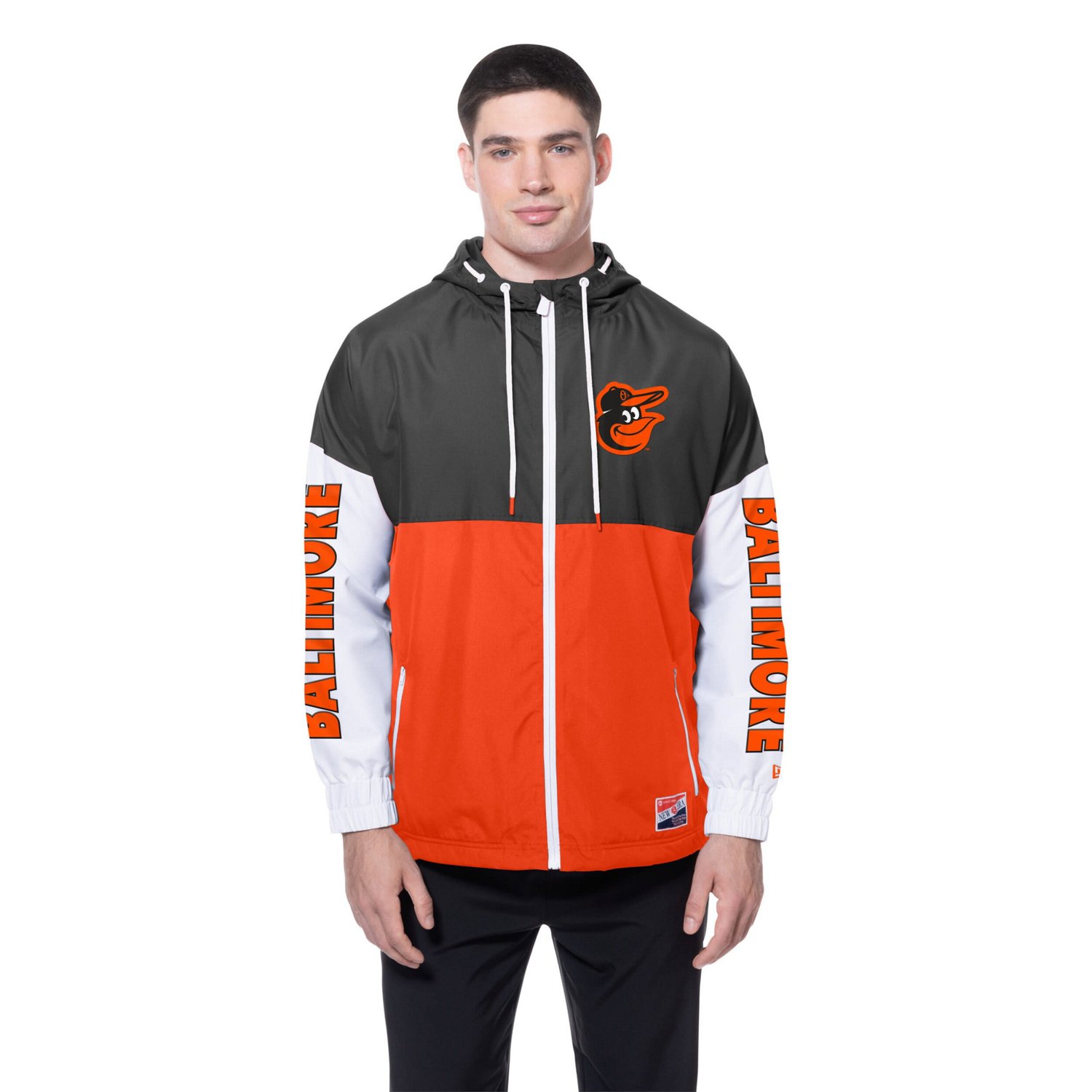 New Era Black Baltimore Orioles Color Block Full-Zip Hoodie Windbreaker - view number 4