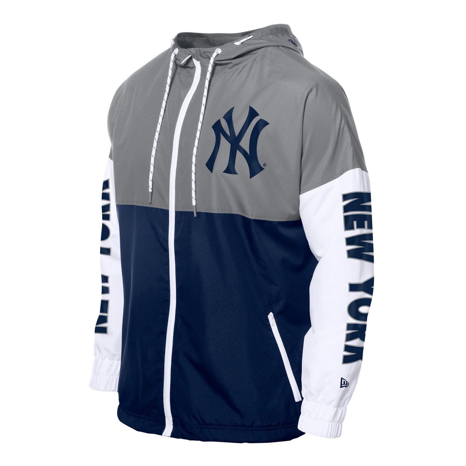 New Era Gray New York Yankees Color Block Full-Zip Hoodie Windbreaker - view number 2