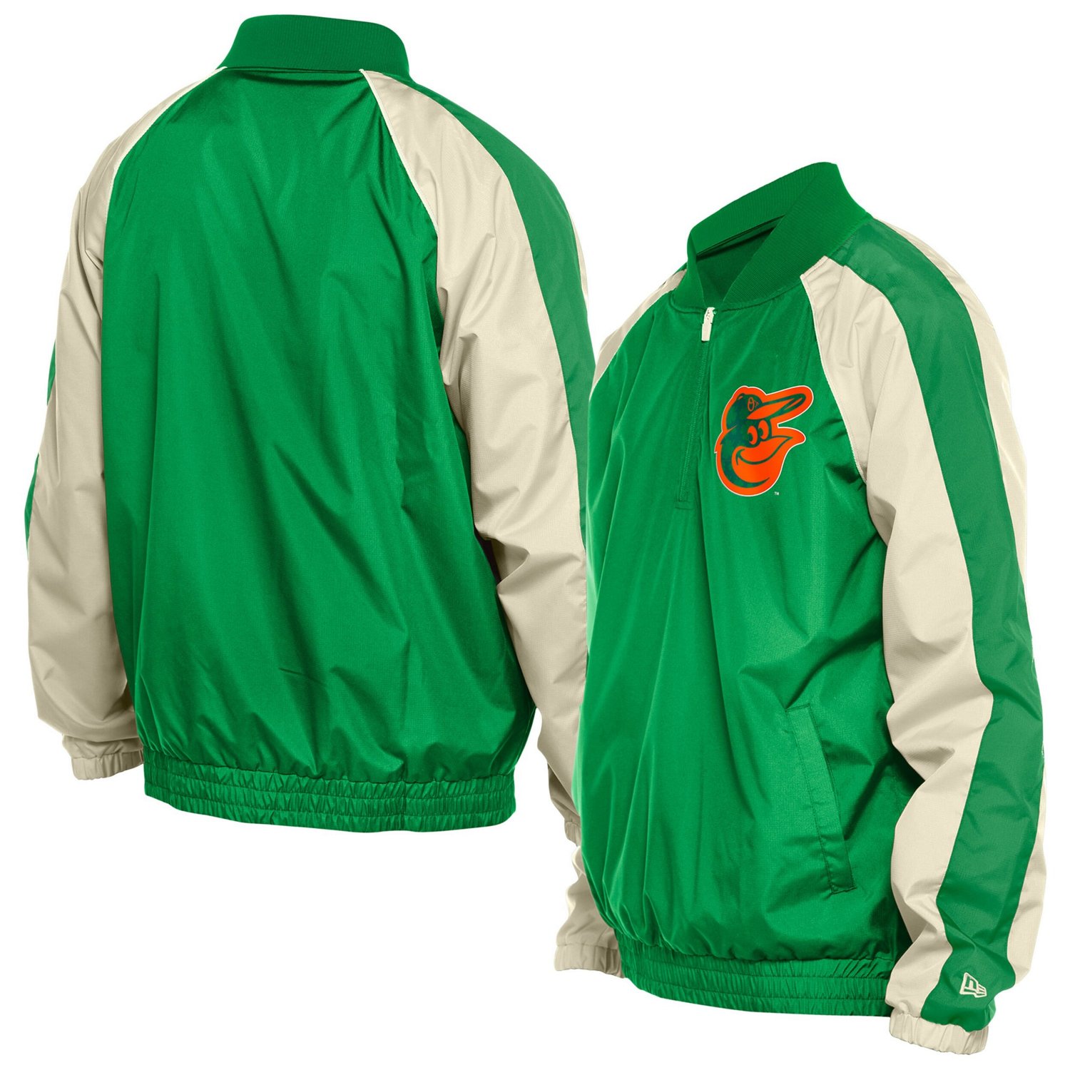 New Era Kelly Baltimore Orioles Ripstop Raglan Quarter-Zip Hoodie Windbreaker Jacket