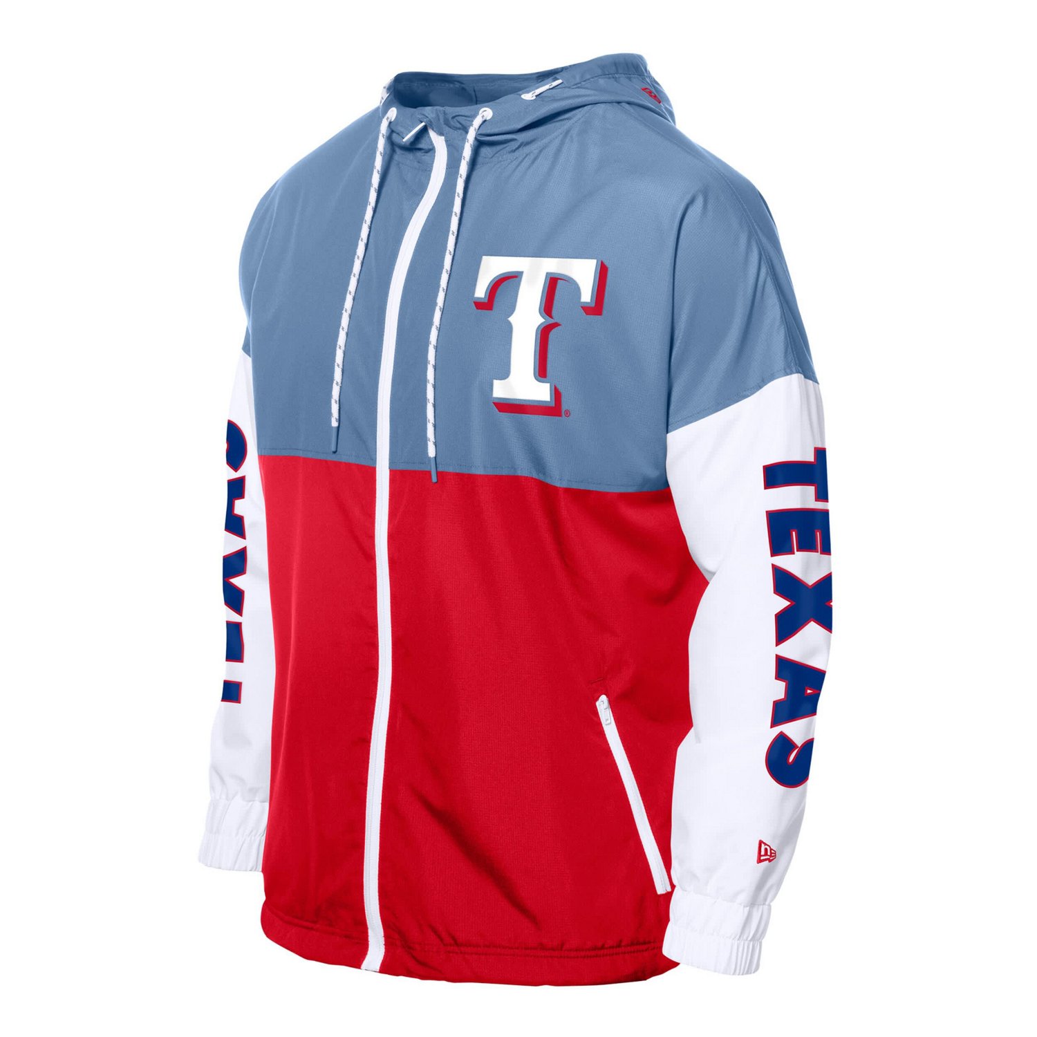 New Era Light Blue Texas Rangers Color Block Full-Zip Hoodie Windbreaker - view number 2