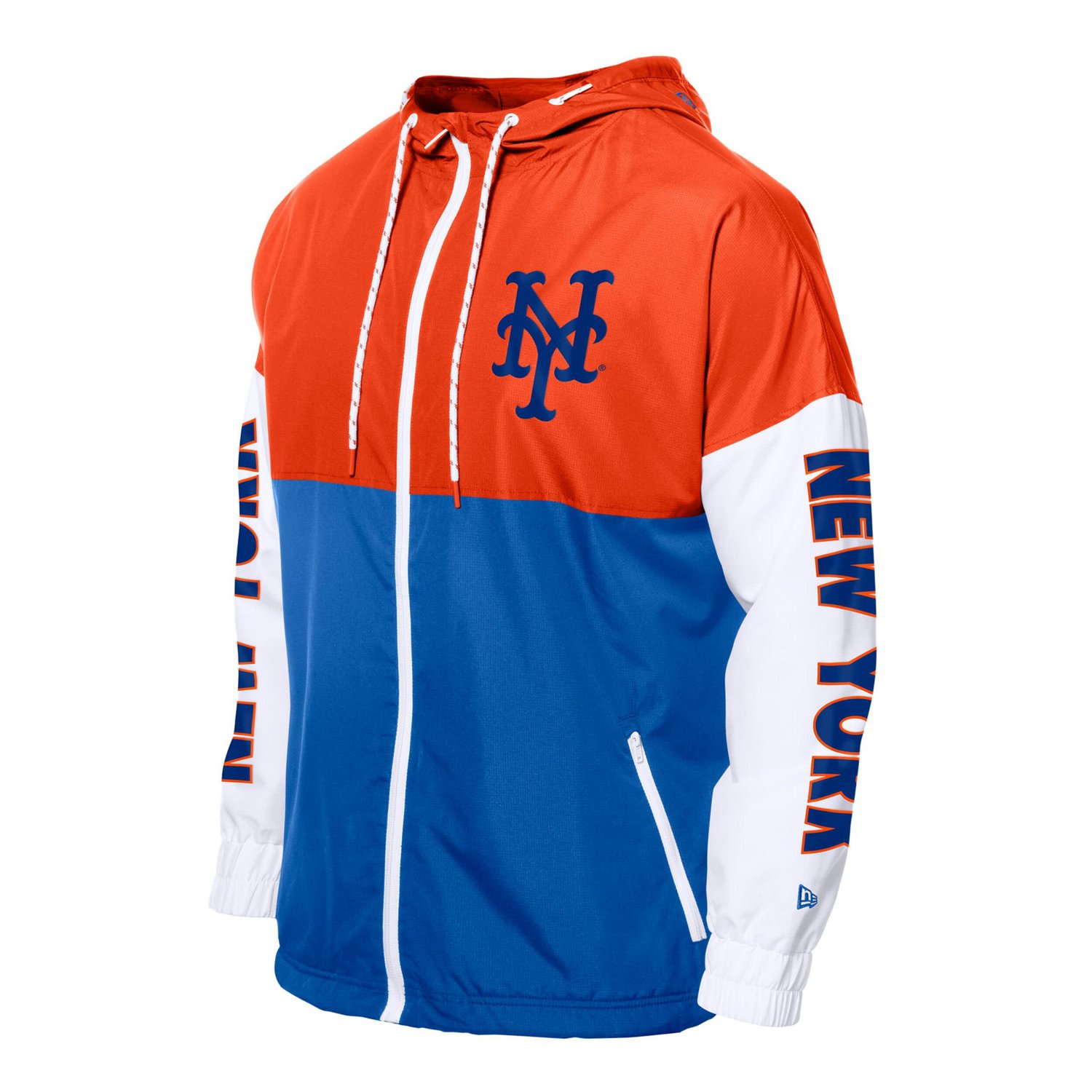 New Era Orange New York Mets Color Block Full-Zip Hoodie Windbreaker - view number 2