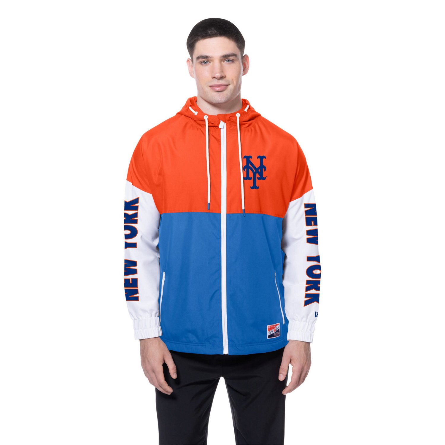 New Era Orange New York Mets Color Block Full-Zip Hoodie Windbreaker - view number 4