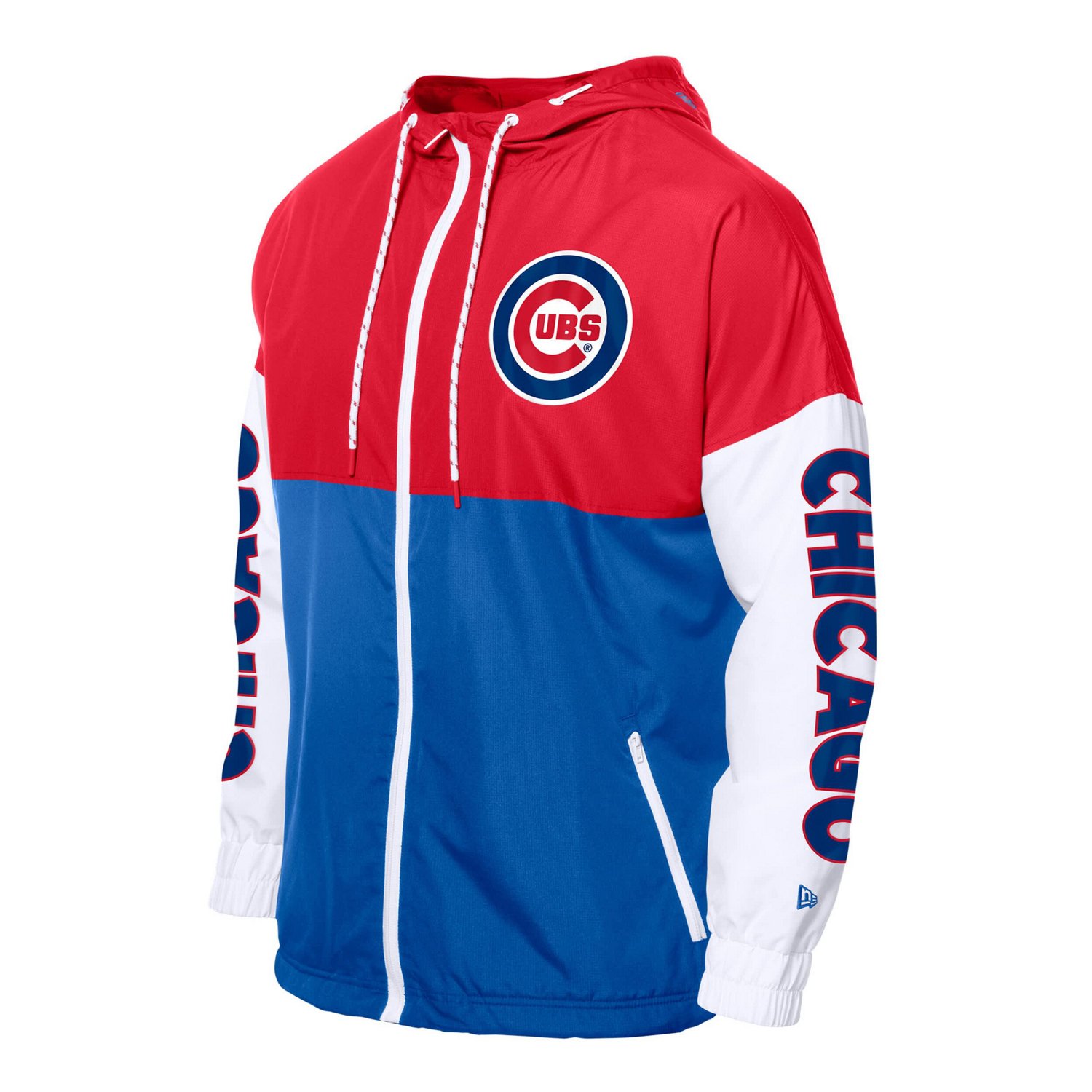 New Era Red Chicago Cubs Color Block Full-Zip Hoodie Windbreaker - view number 2