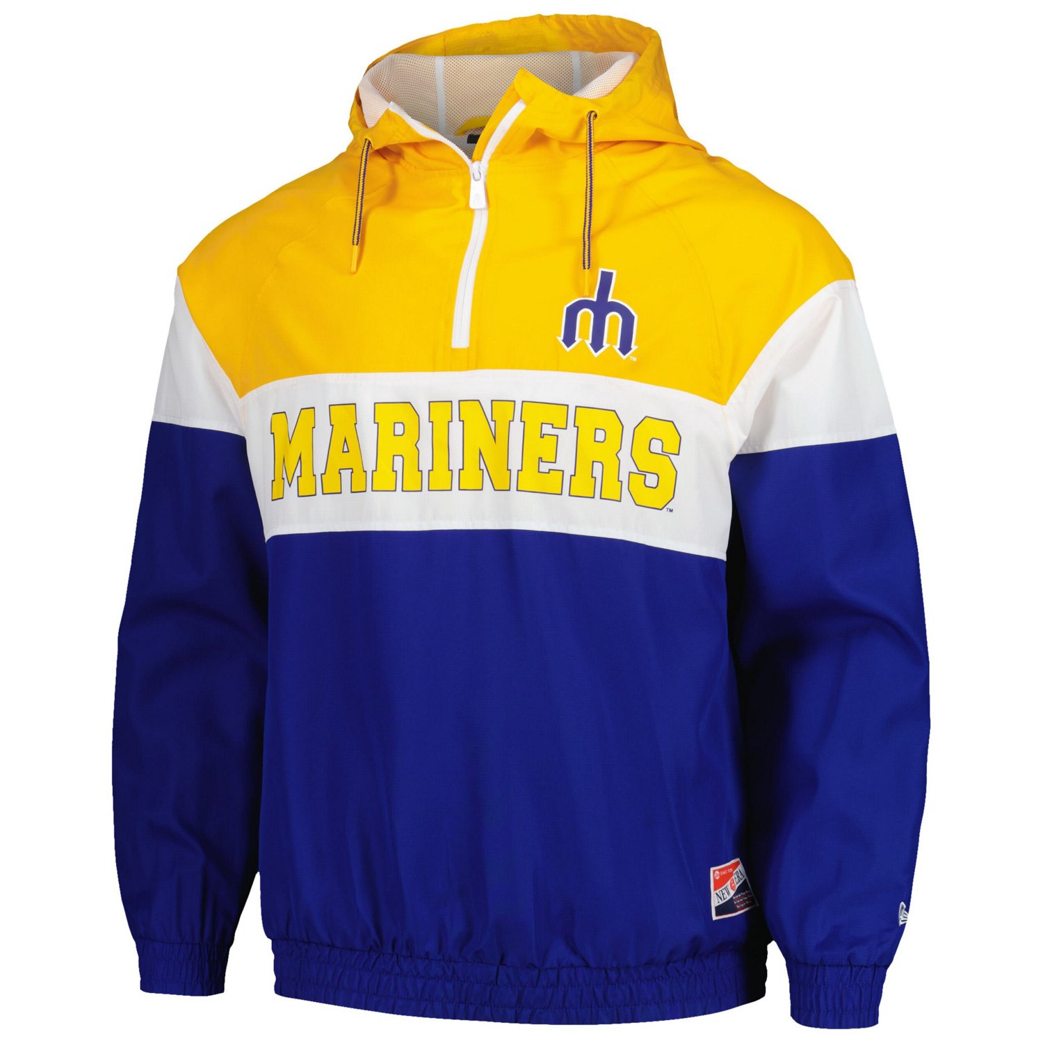 New Era Seattle Mariners Ripstop Raglan Quarter-Zip Hoodie Windbreaker Jacket - view number 2