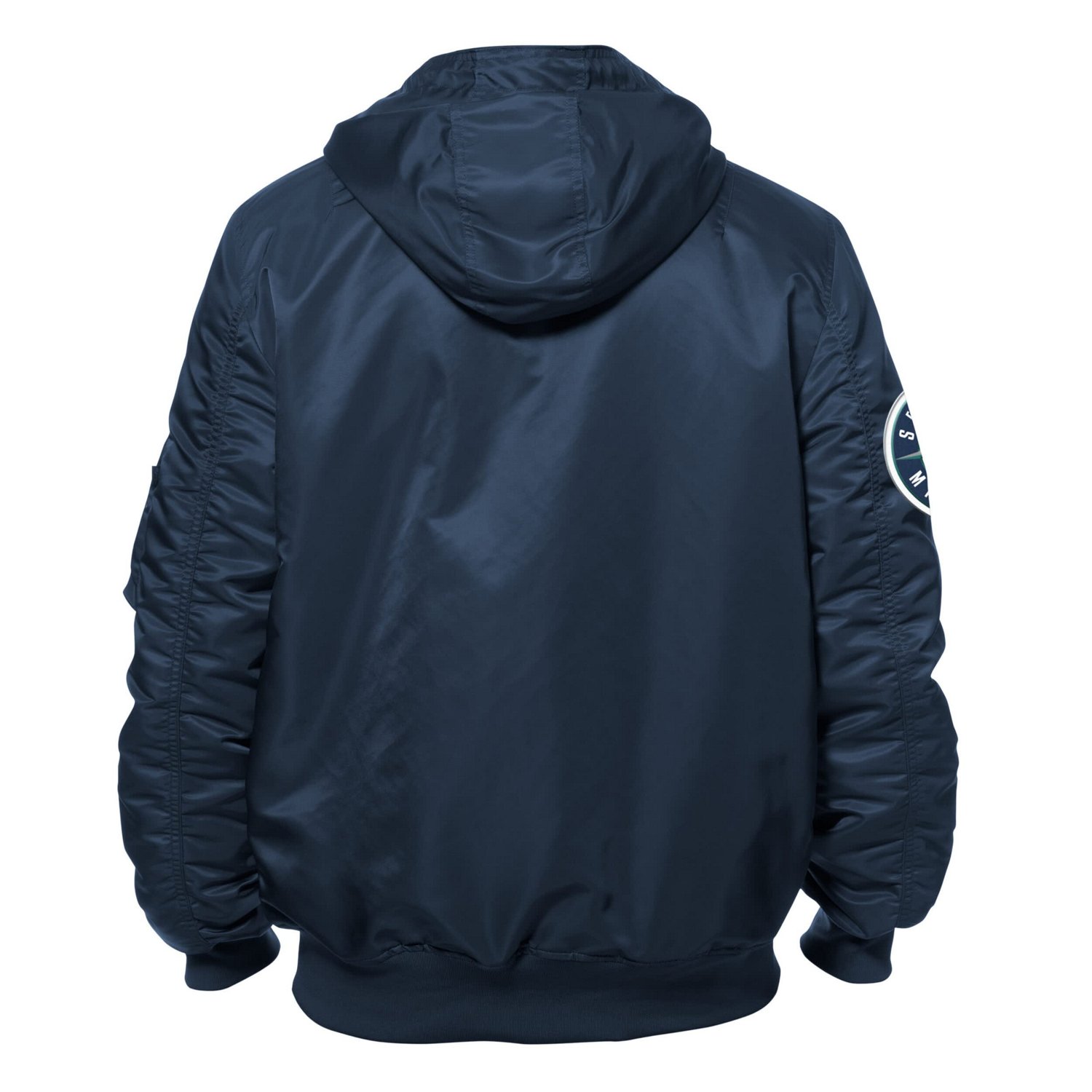 New Era x Alpha Industries Seattle Mariners Current Day Full-Zip Hooded Nylon Bomber Jacket - view number 3