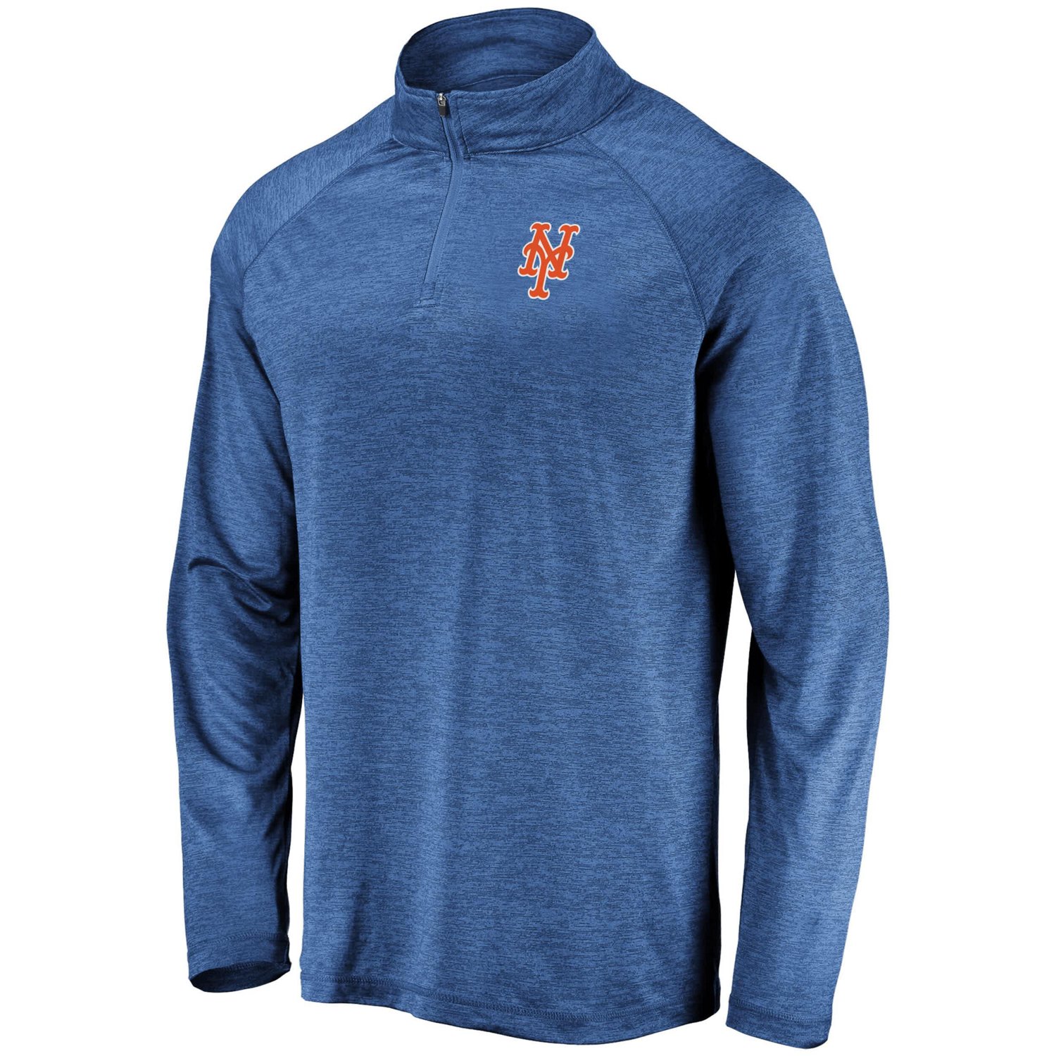 New York Mets Iconic Striated Primary Logo Raglan Quarter-Zip Pullover Jacket - view number 2