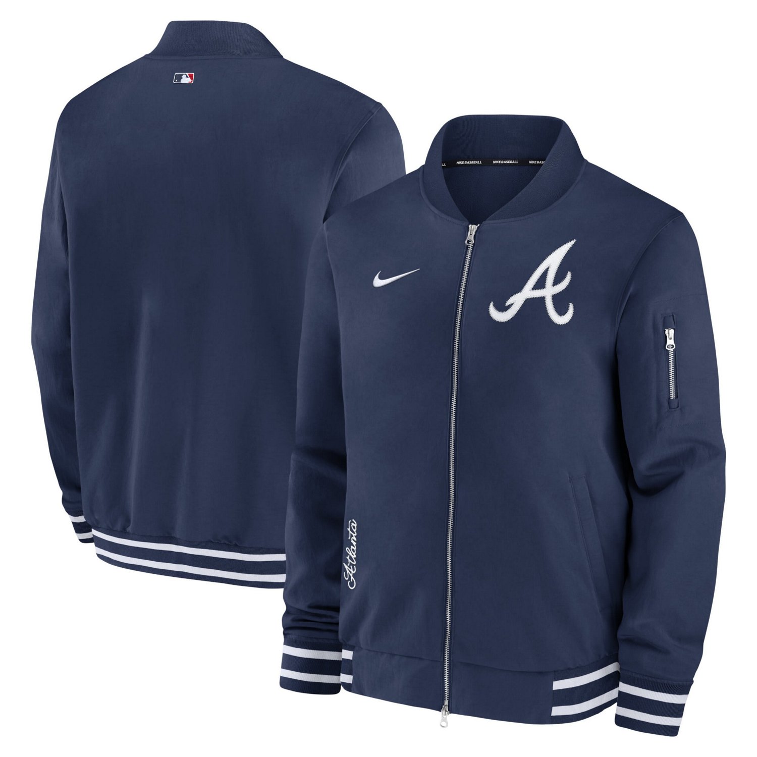 Nike Atlanta Braves Authentic Collection Full-Zip Bomber Jacket