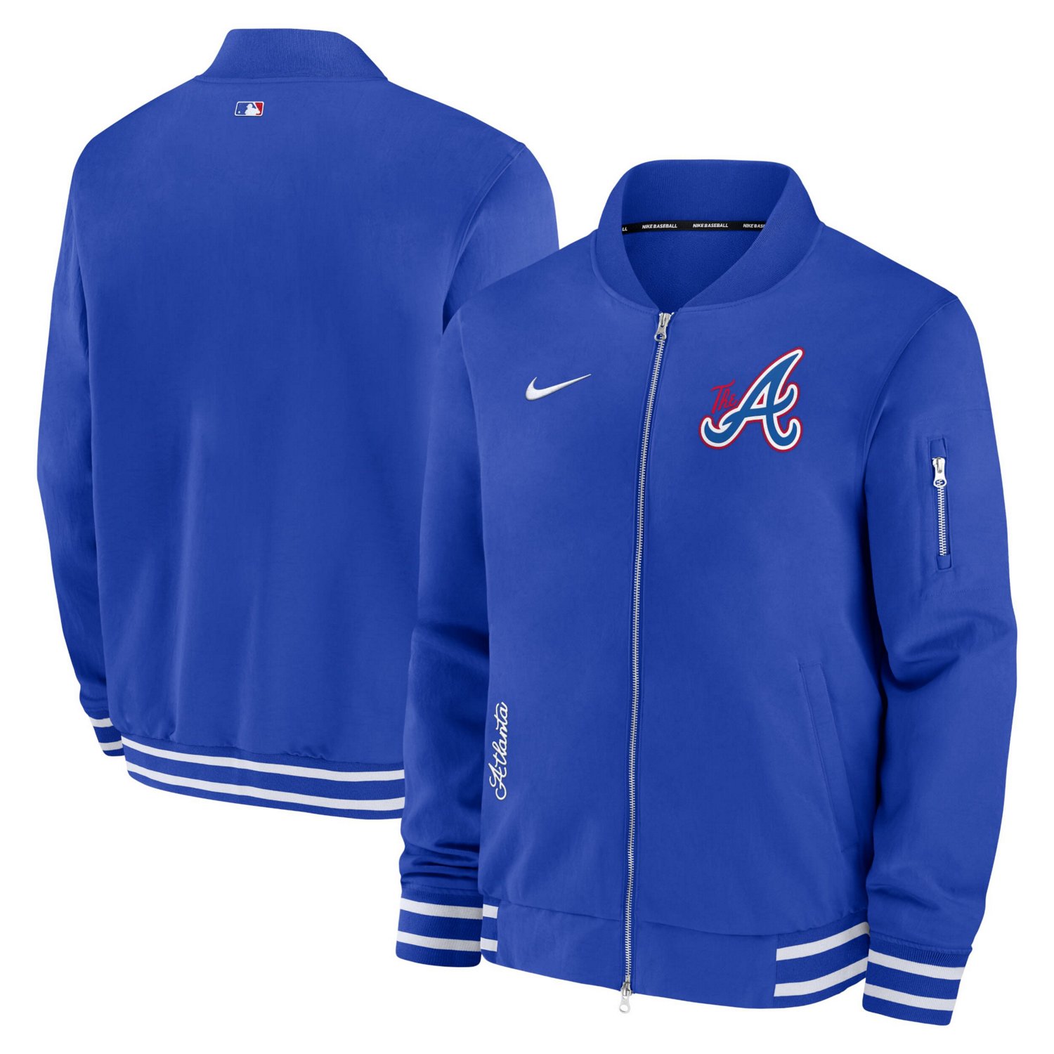 Nike Atlanta Braves City Connect Authentic Collection Game Time Bomber Full-Zip Jacket