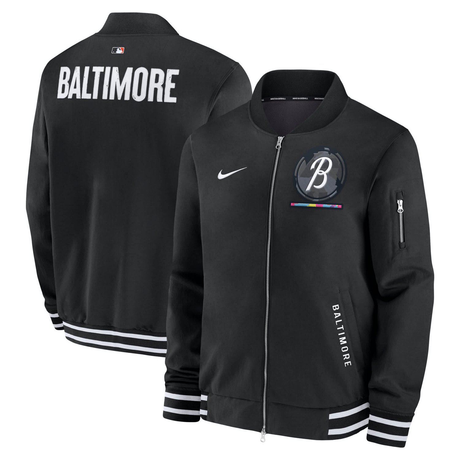 Nike Baltimore Orioles Authentic Collection City Connect Full-Zip Bomber Jacket
