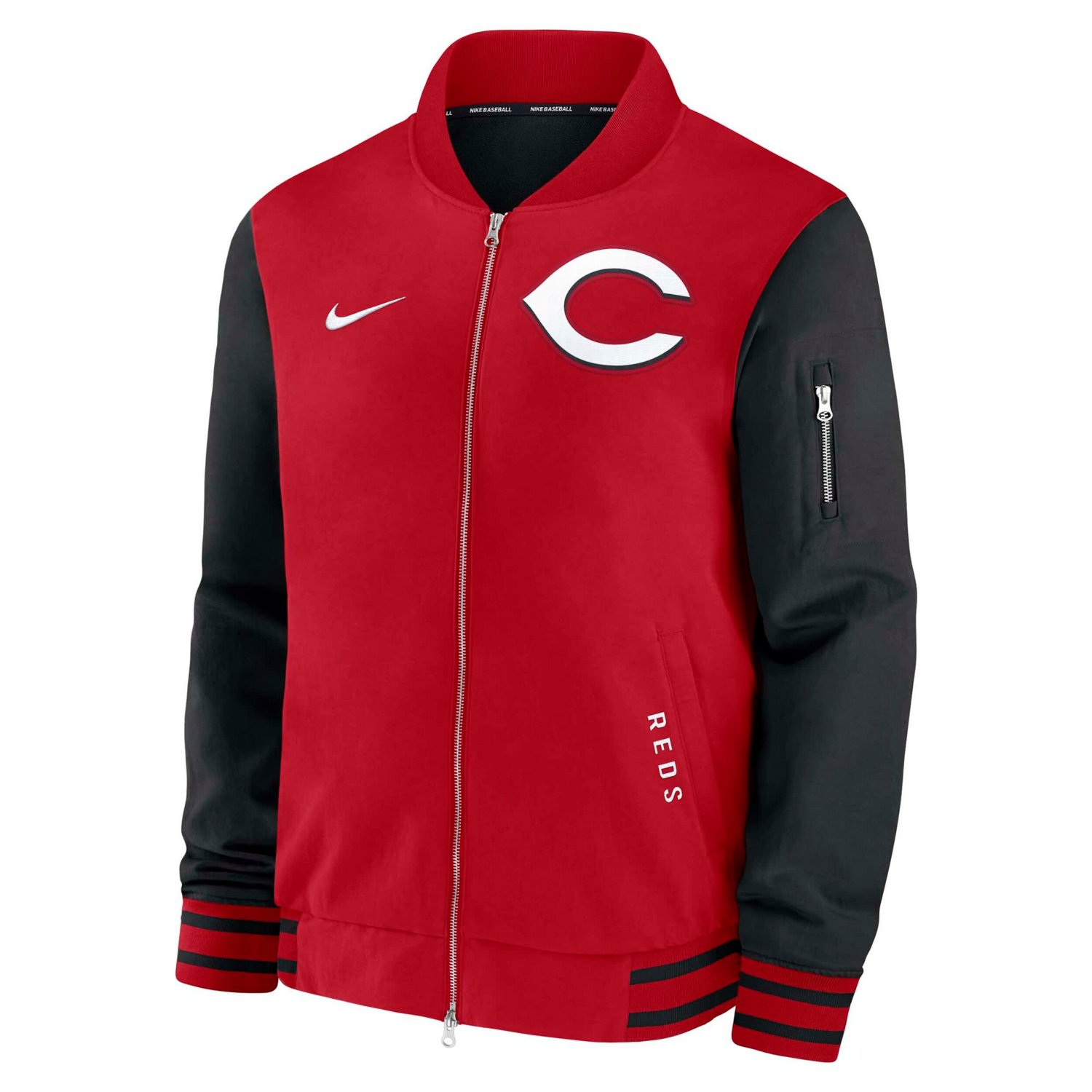 Nike Black Cincinnati s Authentic Collection Dugout Full-Zip Bomber Jacket