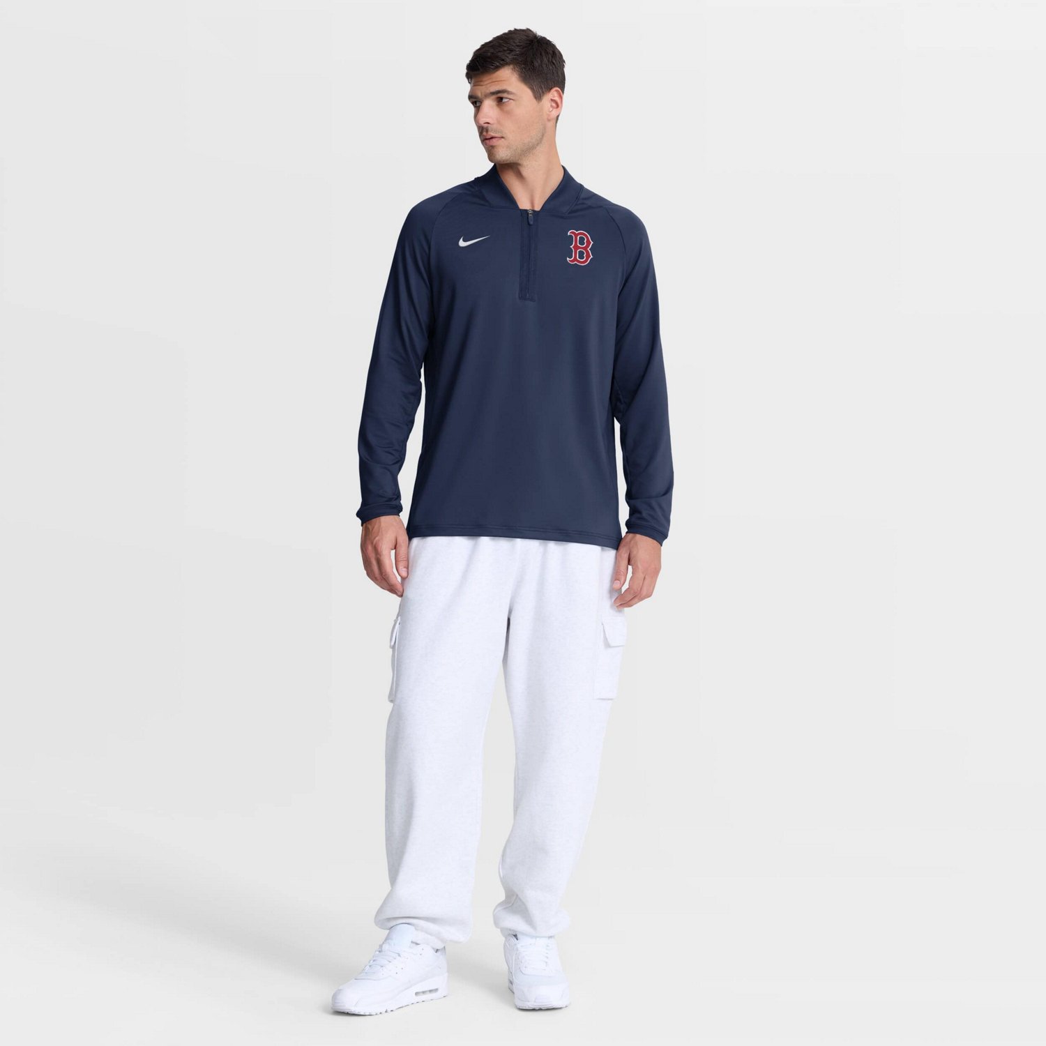 Nike Boston Red Sox Authentic Collection Dri-FIT Raglan Half-Zip Pullover - view number 3