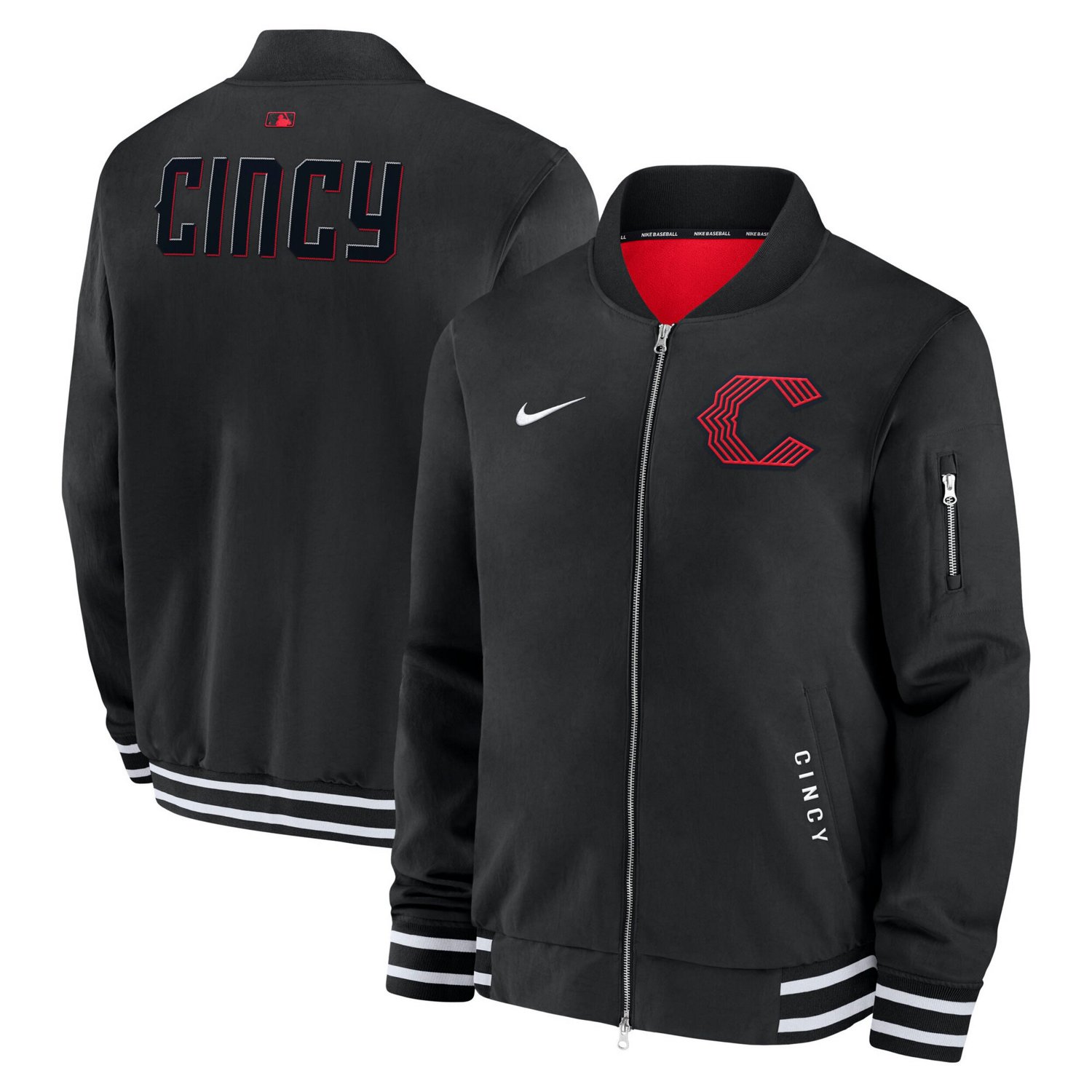 Nike Cincinnati Reds Authentic Collection City Connect Full-Zip Bomber Jacket