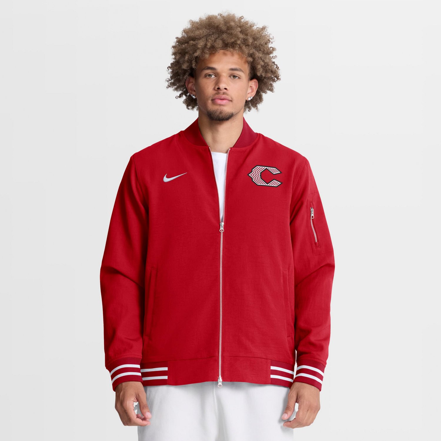 Nike Cincinnati s 2026 City Connect Authentic Collection Relaxed Full-Zip Bomber Jacket