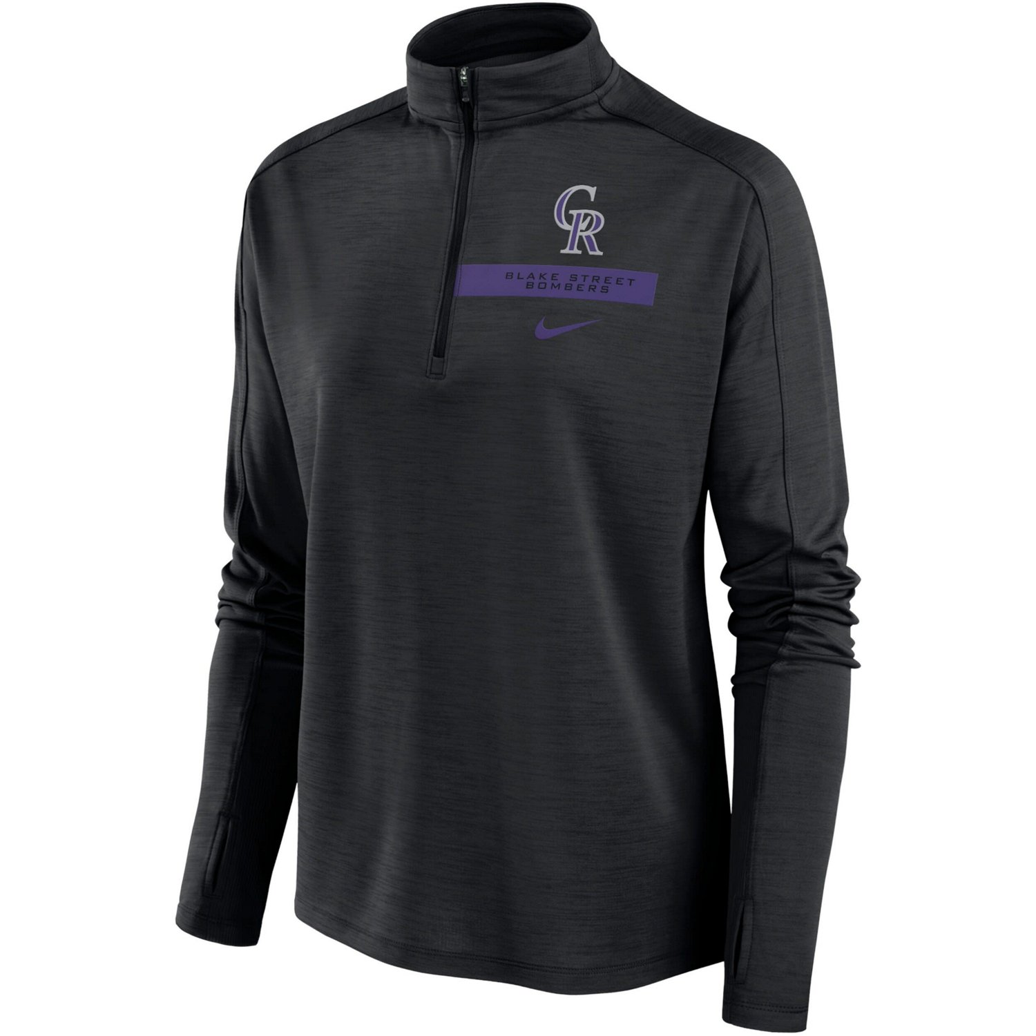 Nike Colorado Rockies Primetime Raglan Quarter-Zip Top - view number 2