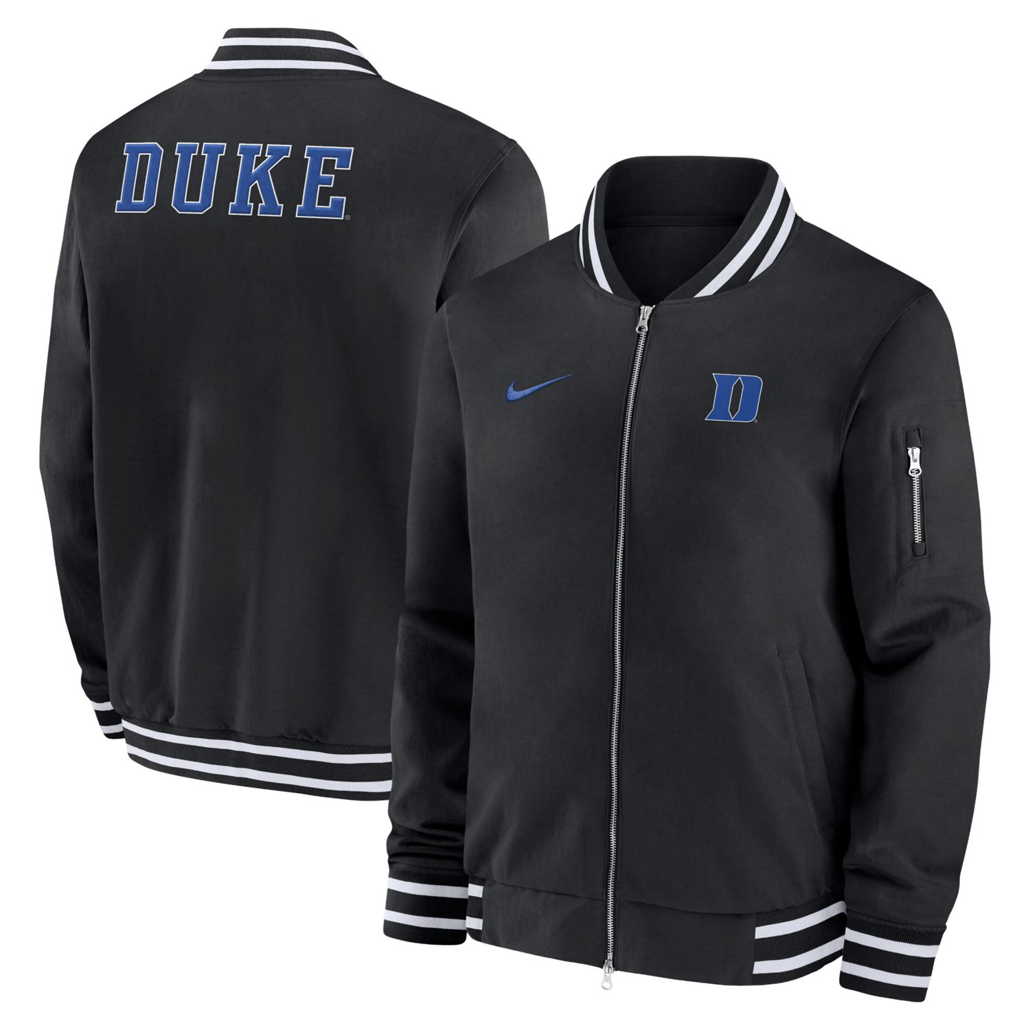 Nike Duke Blue Devils 2024 Sideline Full-Zip Bomber Jacket
