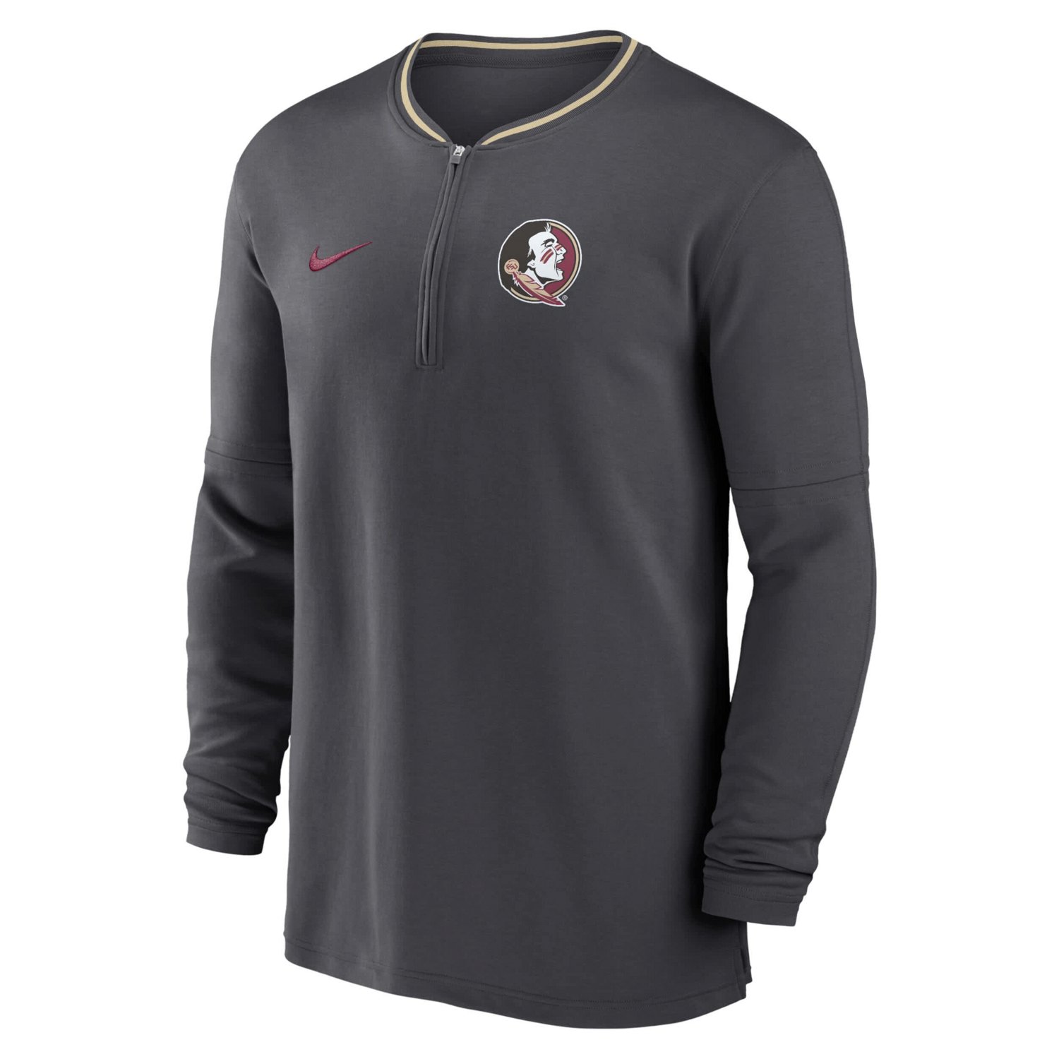 Nike Florida State Seminoles 2024 Sideline Coach Performance Half-Zip Long Sleeve Top - view number 2