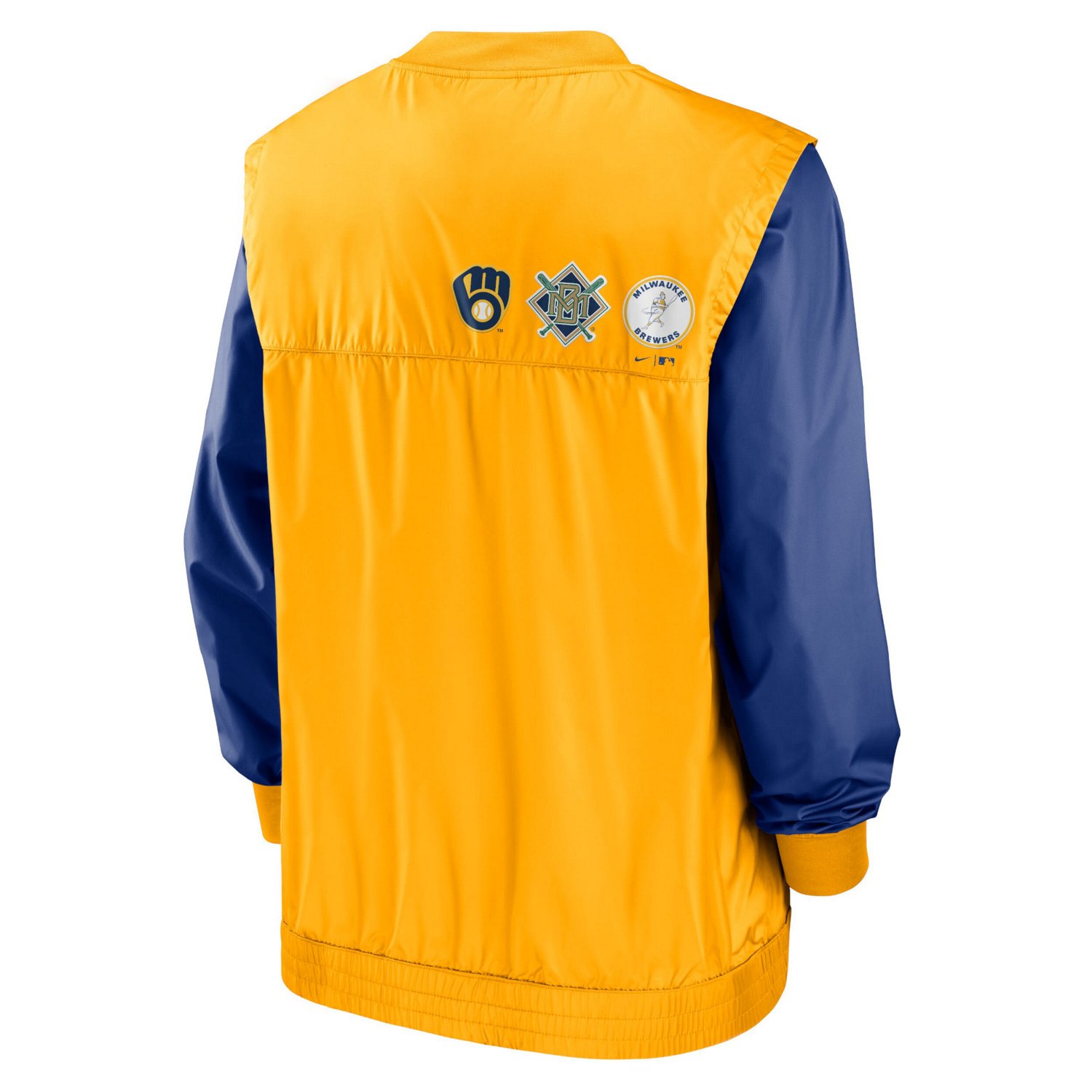 Nike Gold Milwaukee Brewers Rewind Warmup V-Neck Pullover Jacket - view number 3