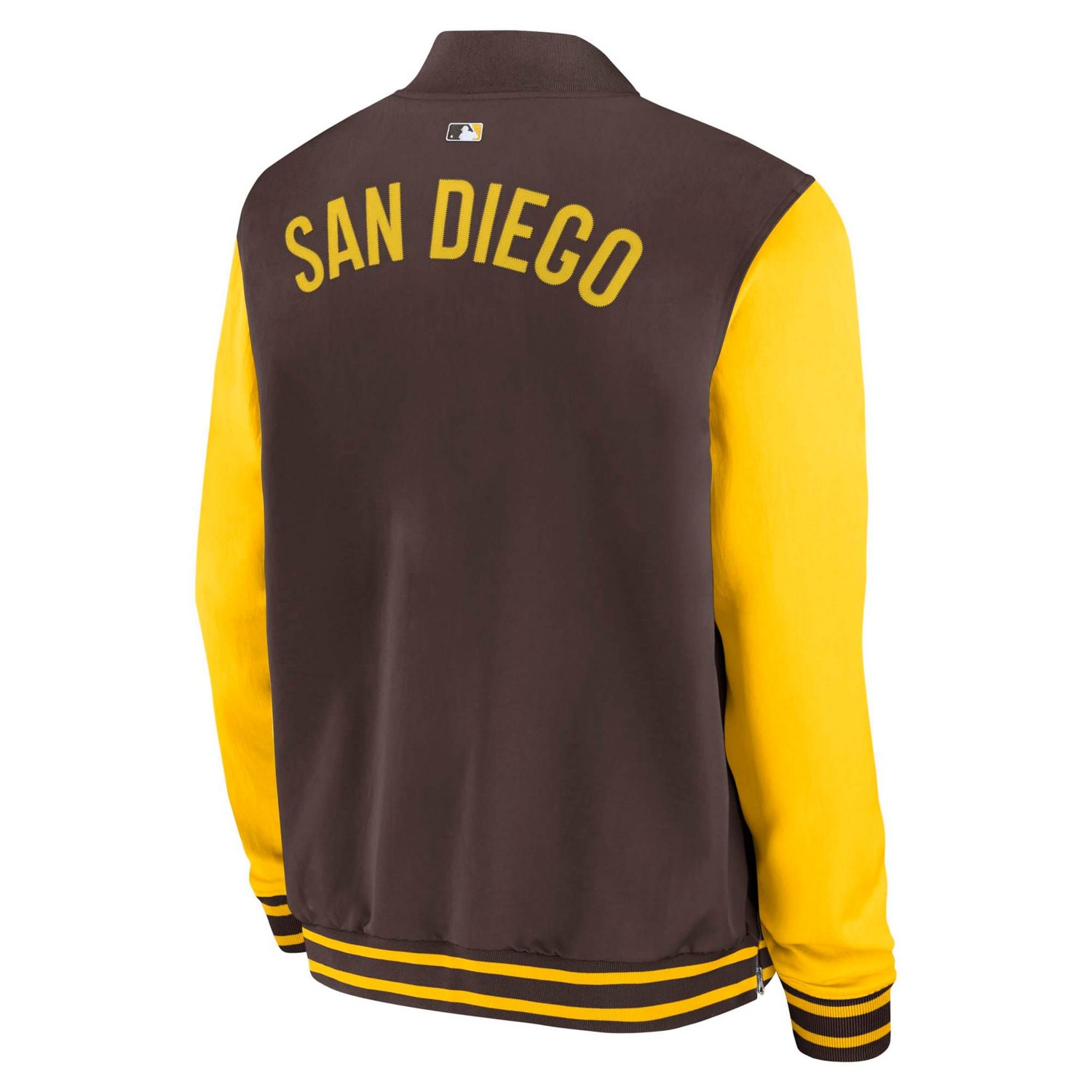 Nike Gold San Diego Padres Authentic Collection Dugout Full-Zip Bomber Jacket