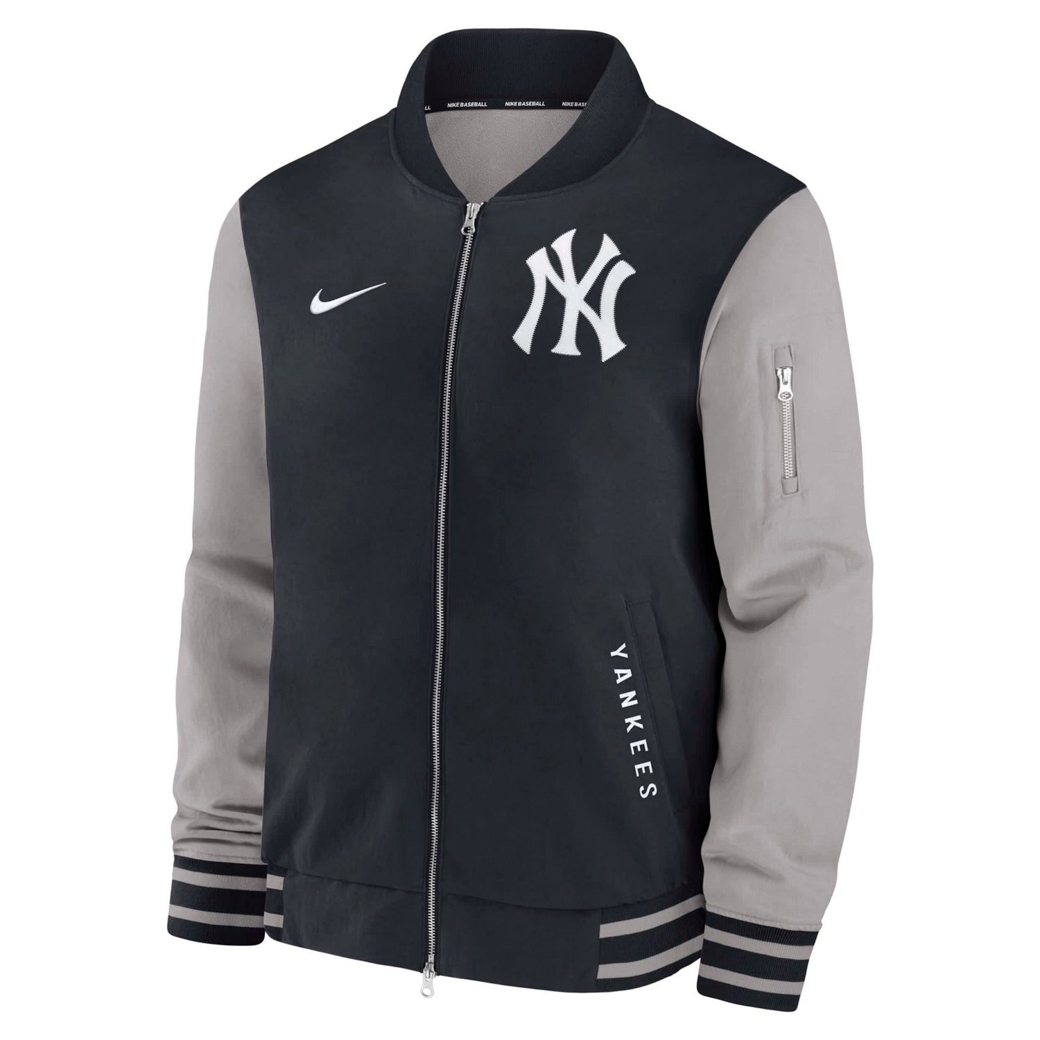 Nike Gray New York Yankees Authentic Collection Dugout Full-Zip Bomber Jacket