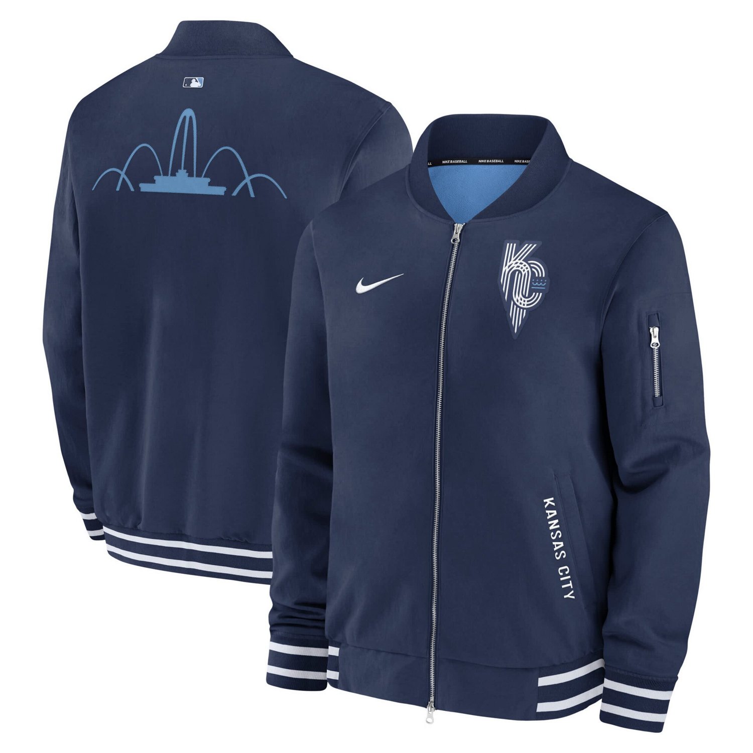 Nike Kansas City Royals Authentic Collection City Connect Full-Zip Bomber Jacket